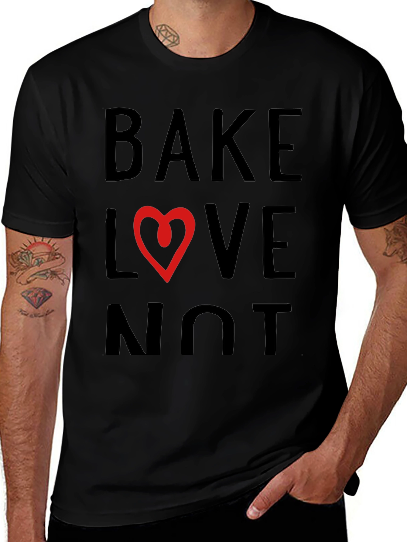 Bake Love Not T-Shirt - Heart Design