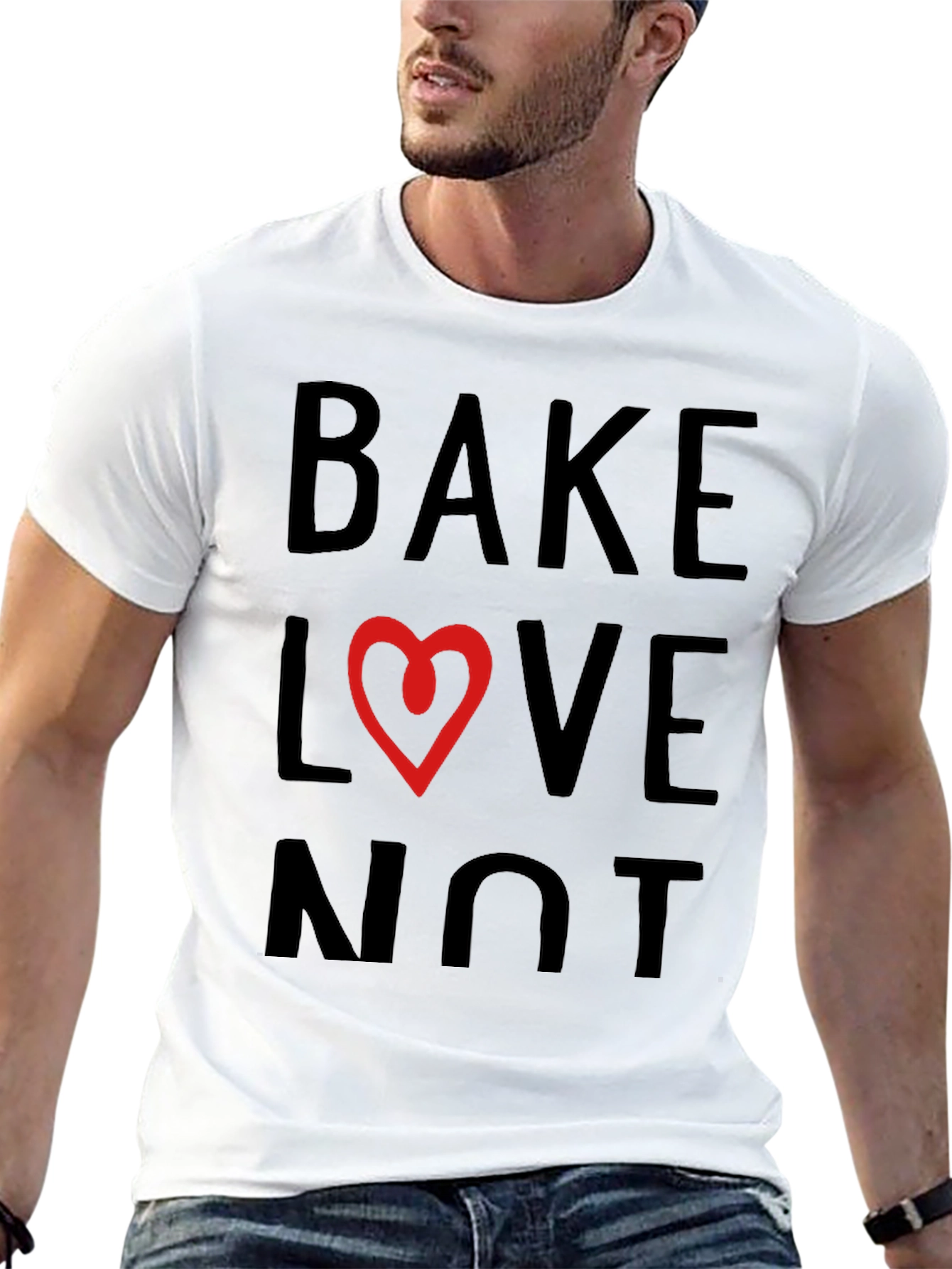 Bake Love Not T-Shirt - Heart Design