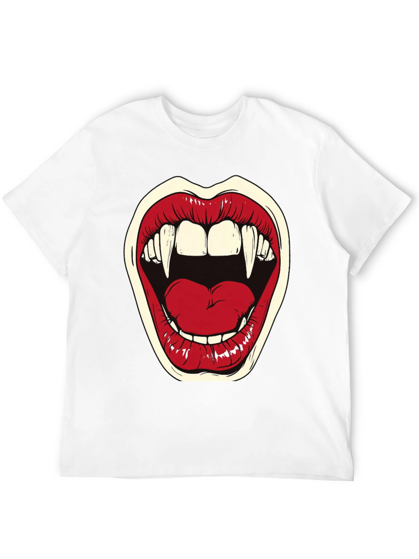 Vampire Mouth Graphic Tee - Halloween Shirt