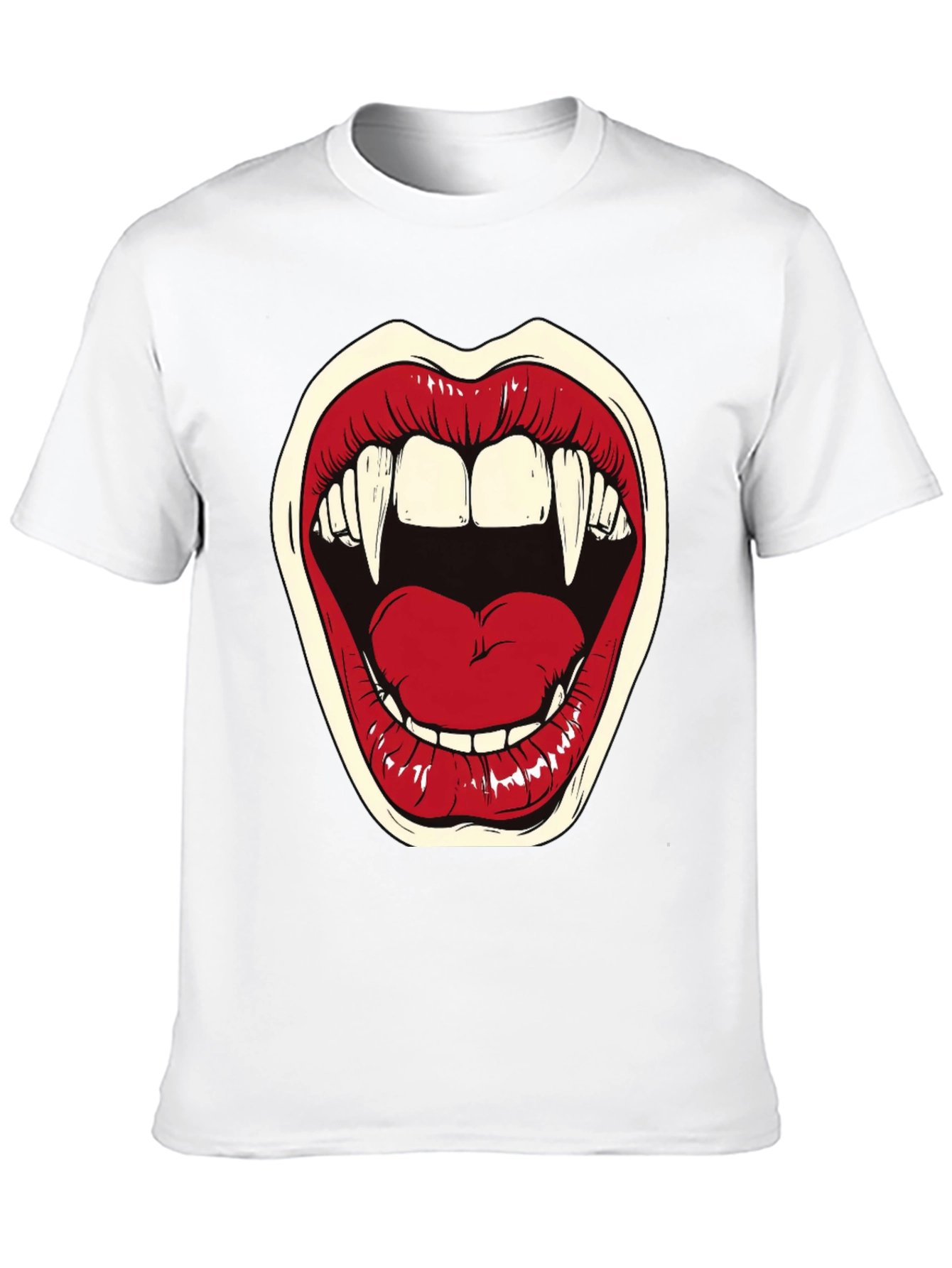 Vampire Mouth Graphic Tee - Halloween Shirt