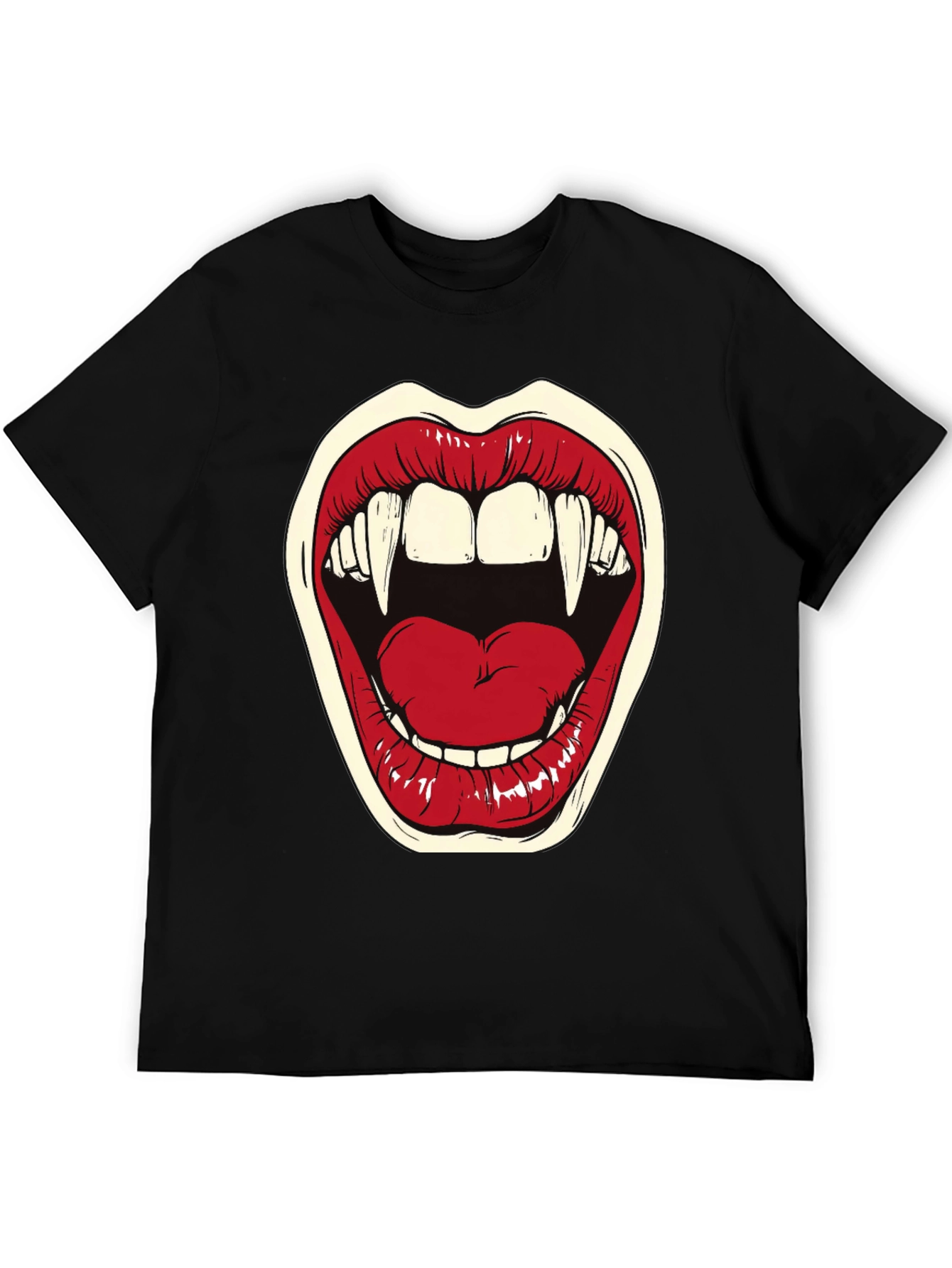 Vampire Mouth Graphic Tee - Halloween Shirt