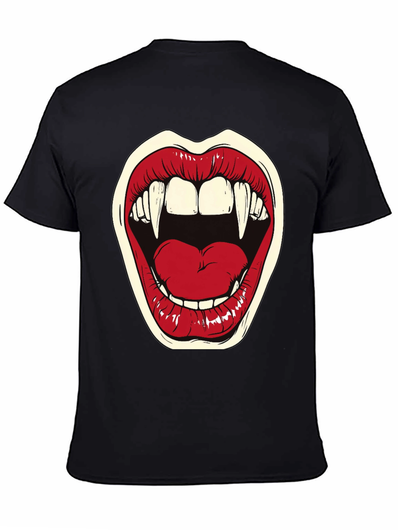 Vampire Mouth Graphic Tee - Halloween Shirt