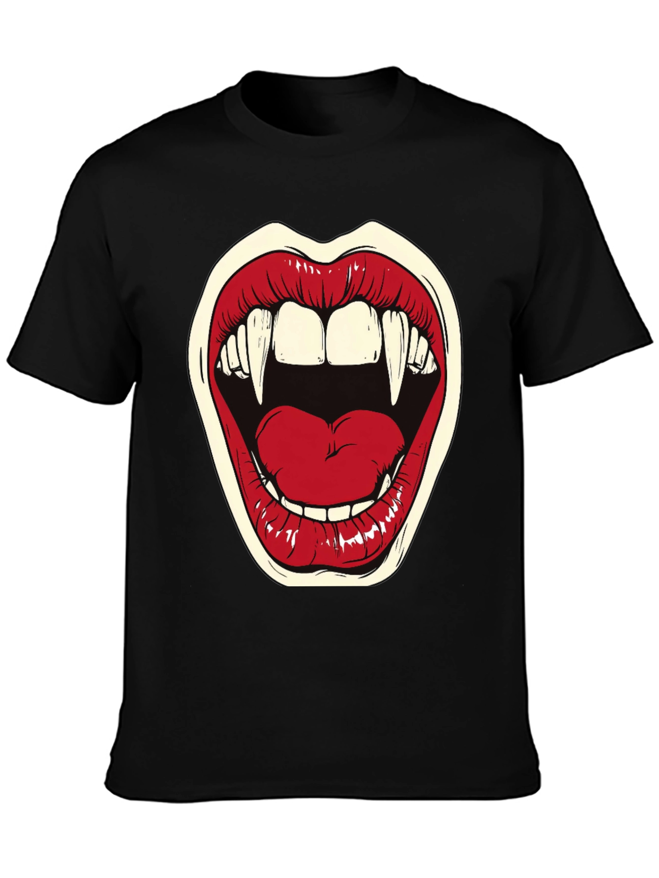 Vampire Mouth Graphic Tee - Halloween Shirt