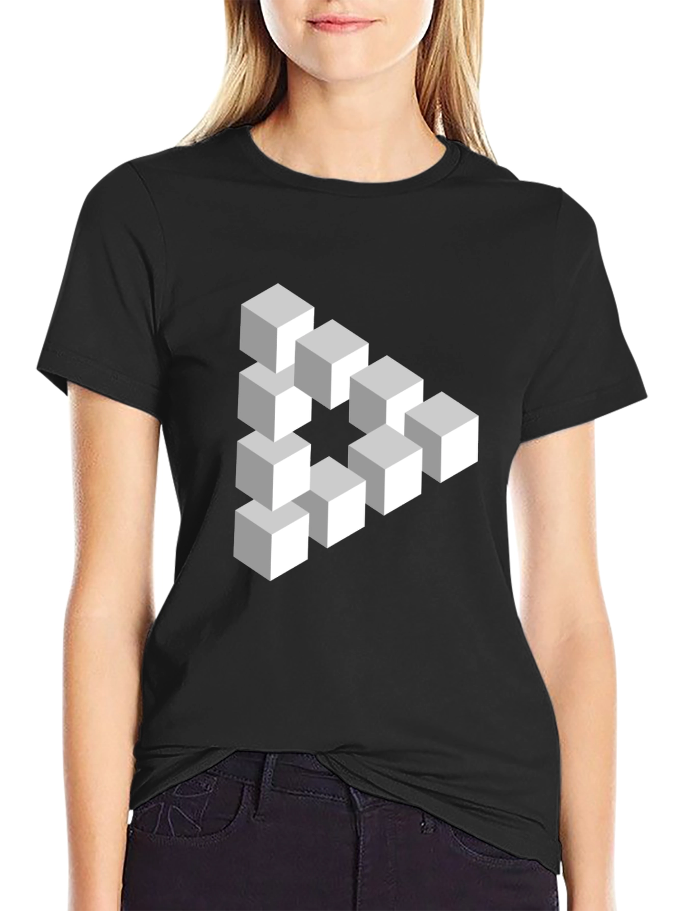 Impossible Cube T-Shirt - Optical Illusion Design