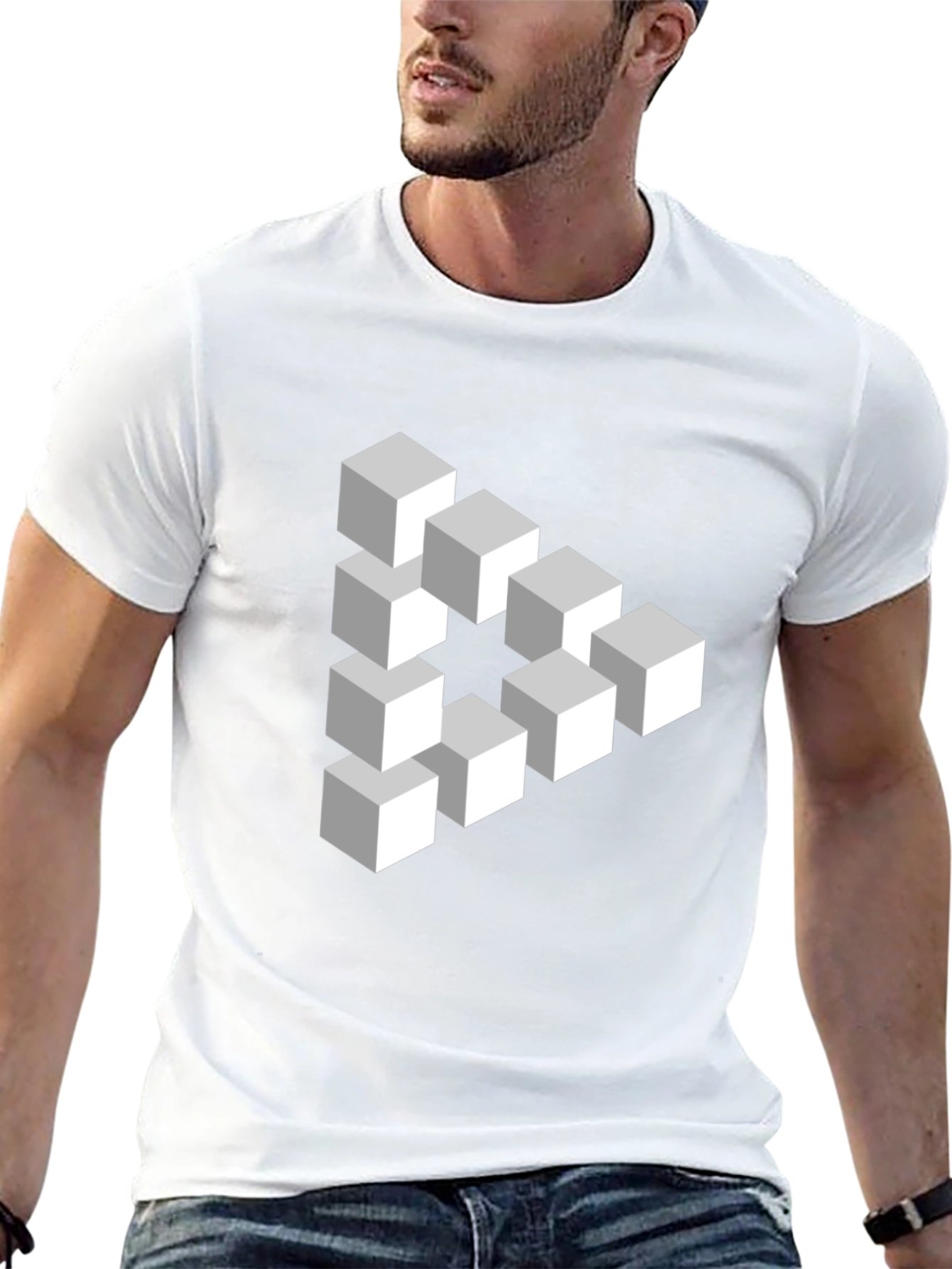 Impossible Cube T-Shirt - Optical Illusion Design