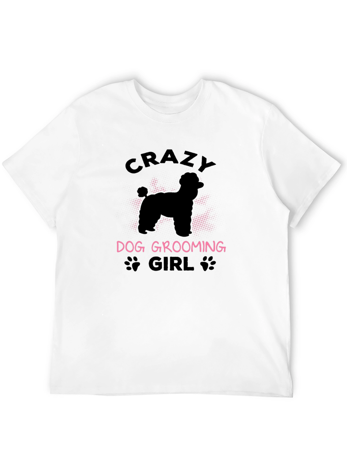 Crazy Dog Grooming Girl Black T-Shirt