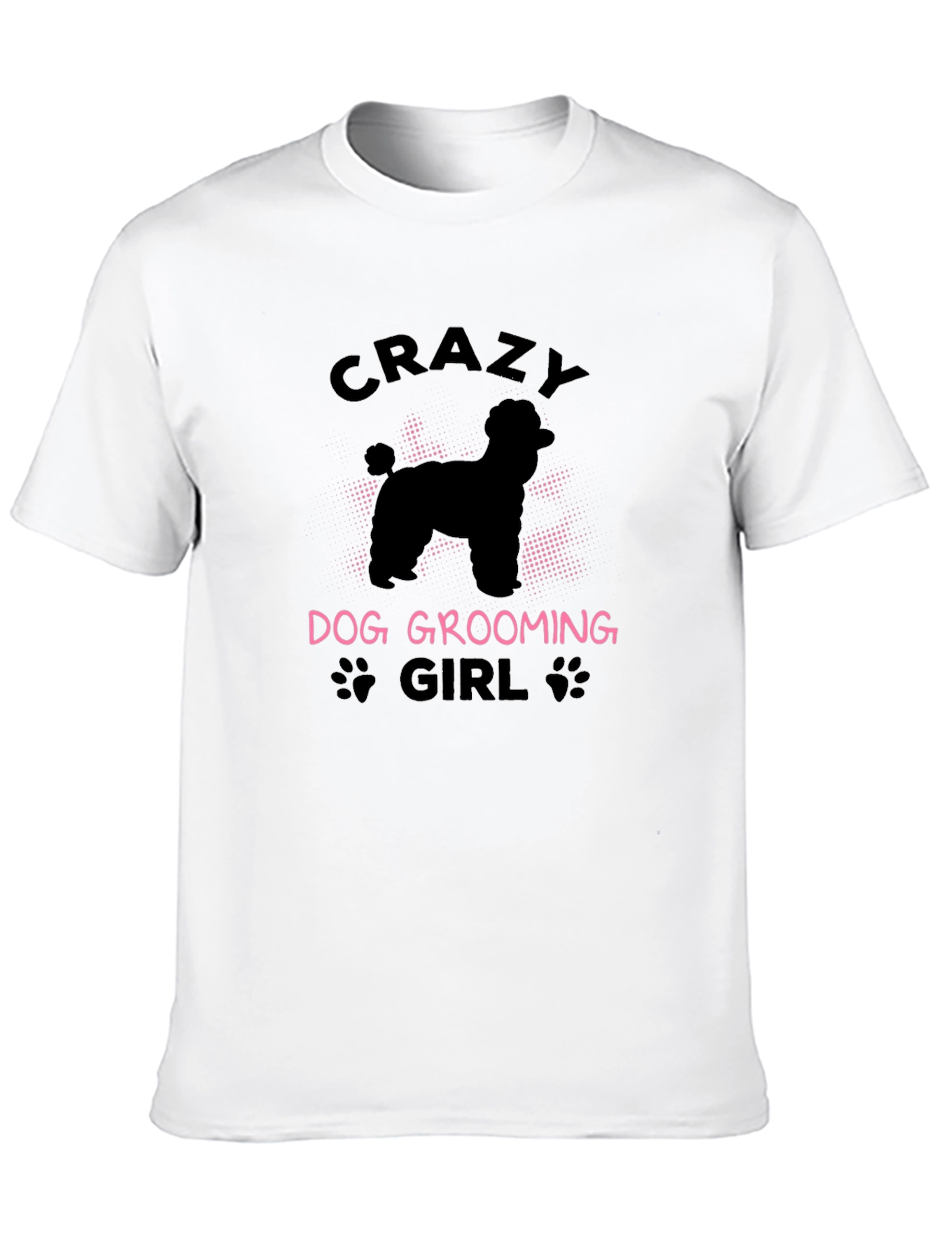 Crazy Dog Grooming Girl Black T-Shirt