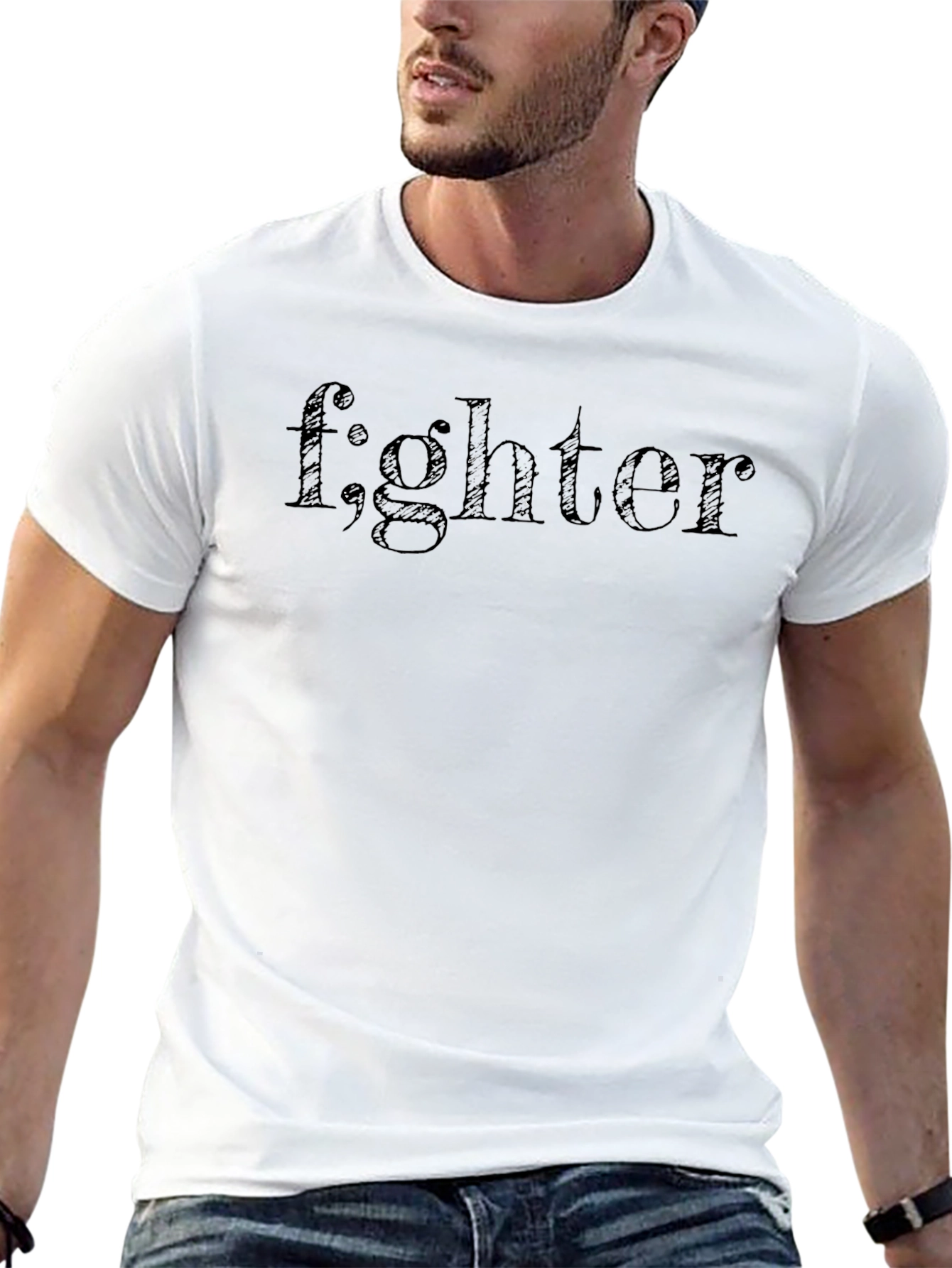 f;ghter Graphic Black Tee