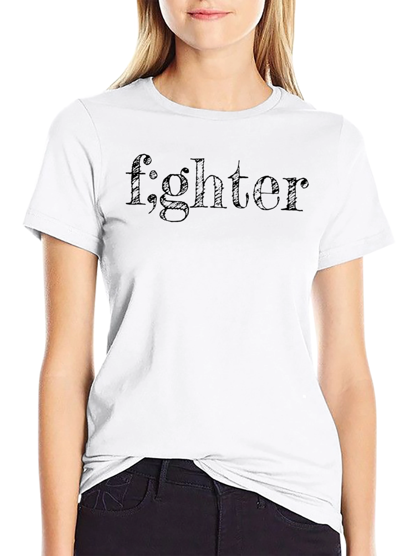 f;ghter Graphic Black Tee