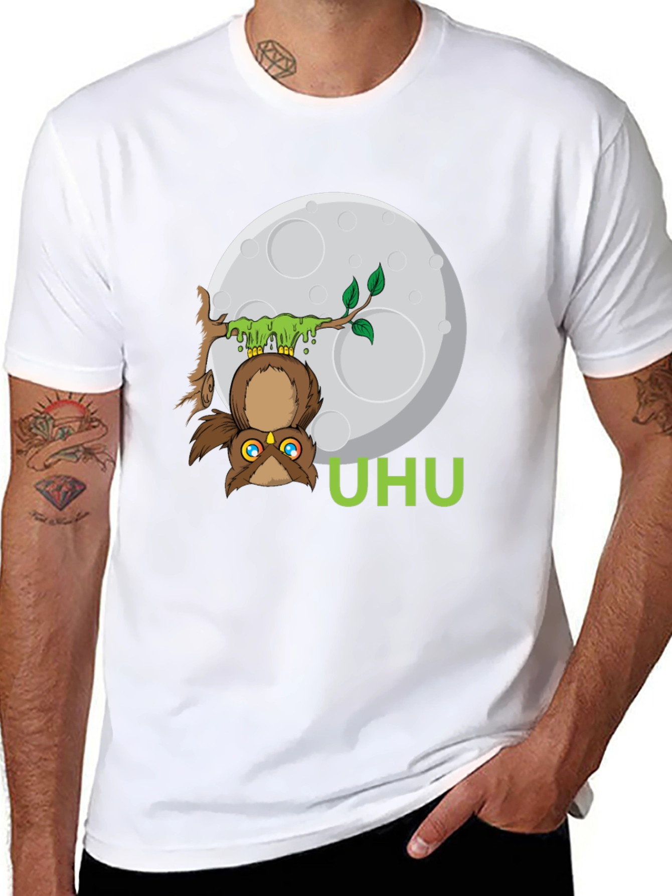 UHU Owl T-Shirt - Moonlit Design