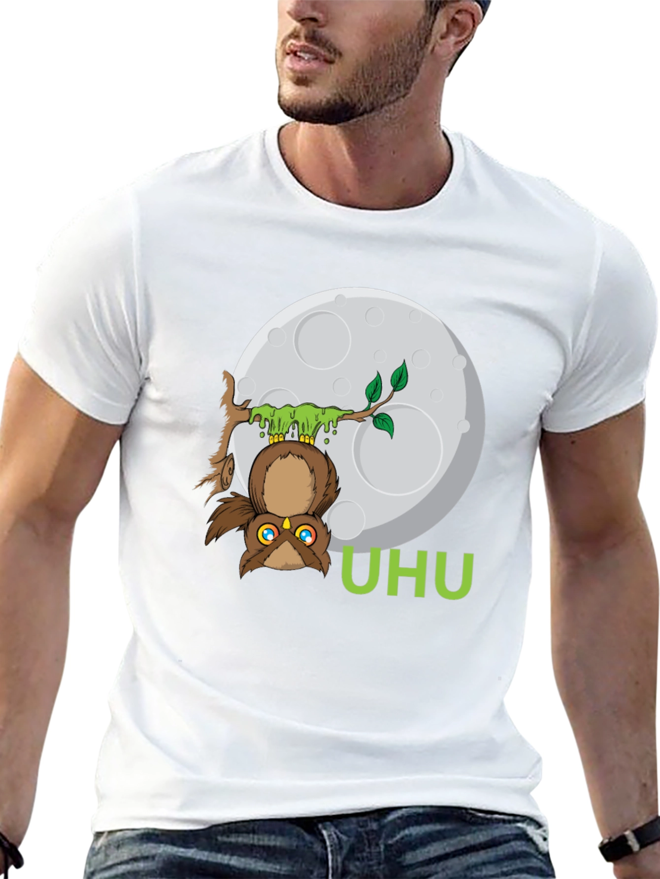 UHU Owl T-Shirt - Moonlit Design