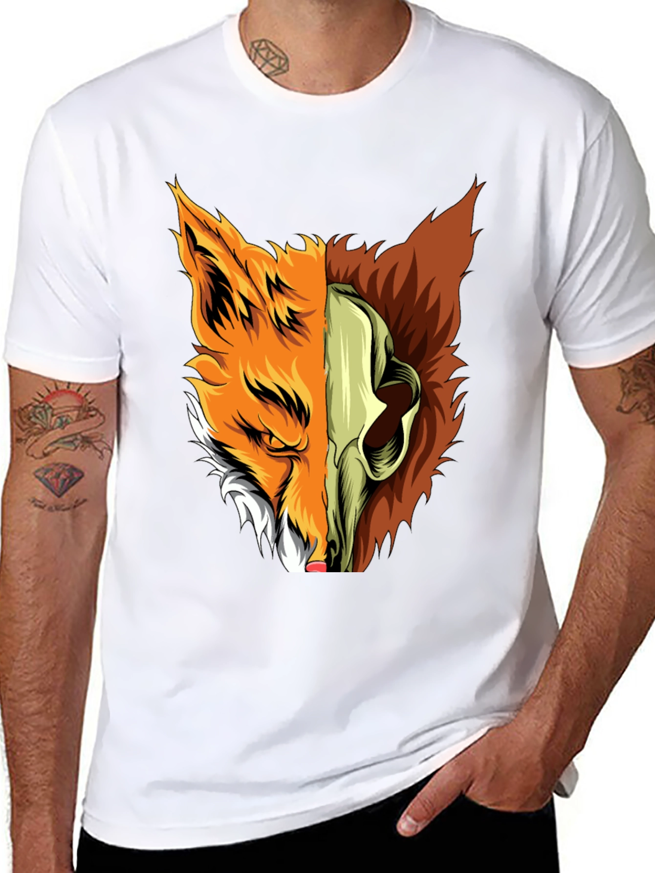 Fox Skull Graphic Tee - Unique Design