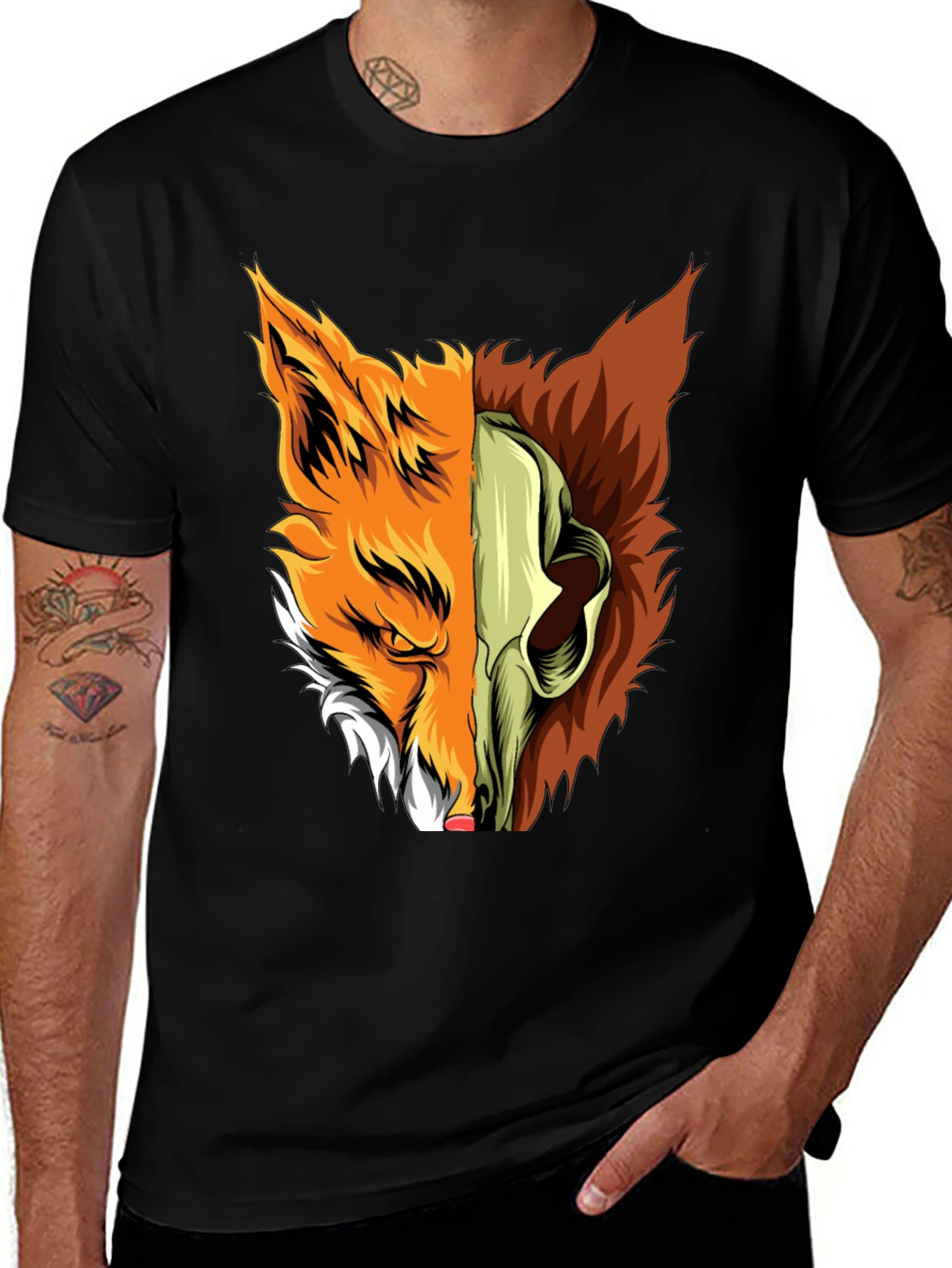 Fox Skull Graphic Tee - Unique Design