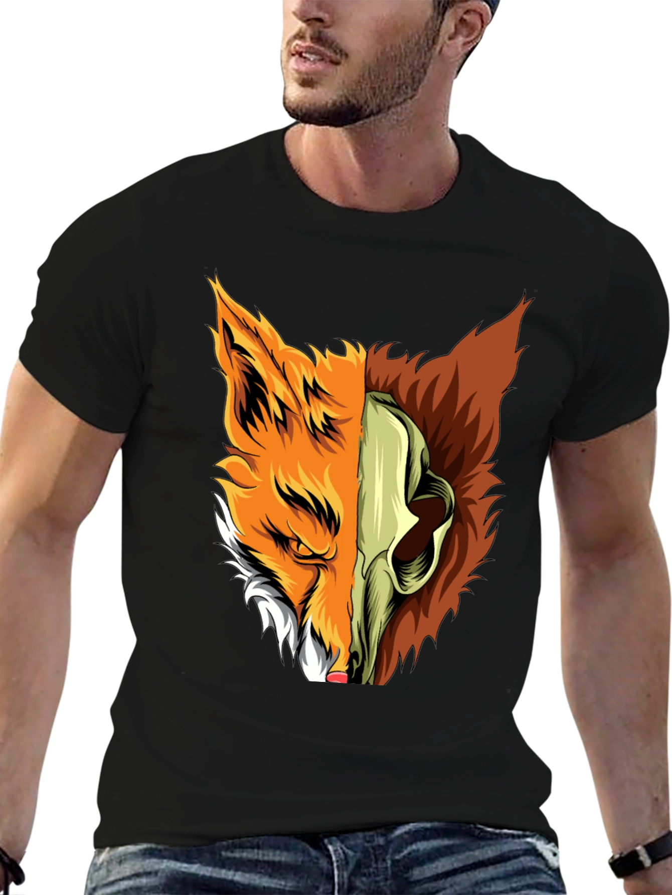 Fox Skull Graphic Tee - Unique Design