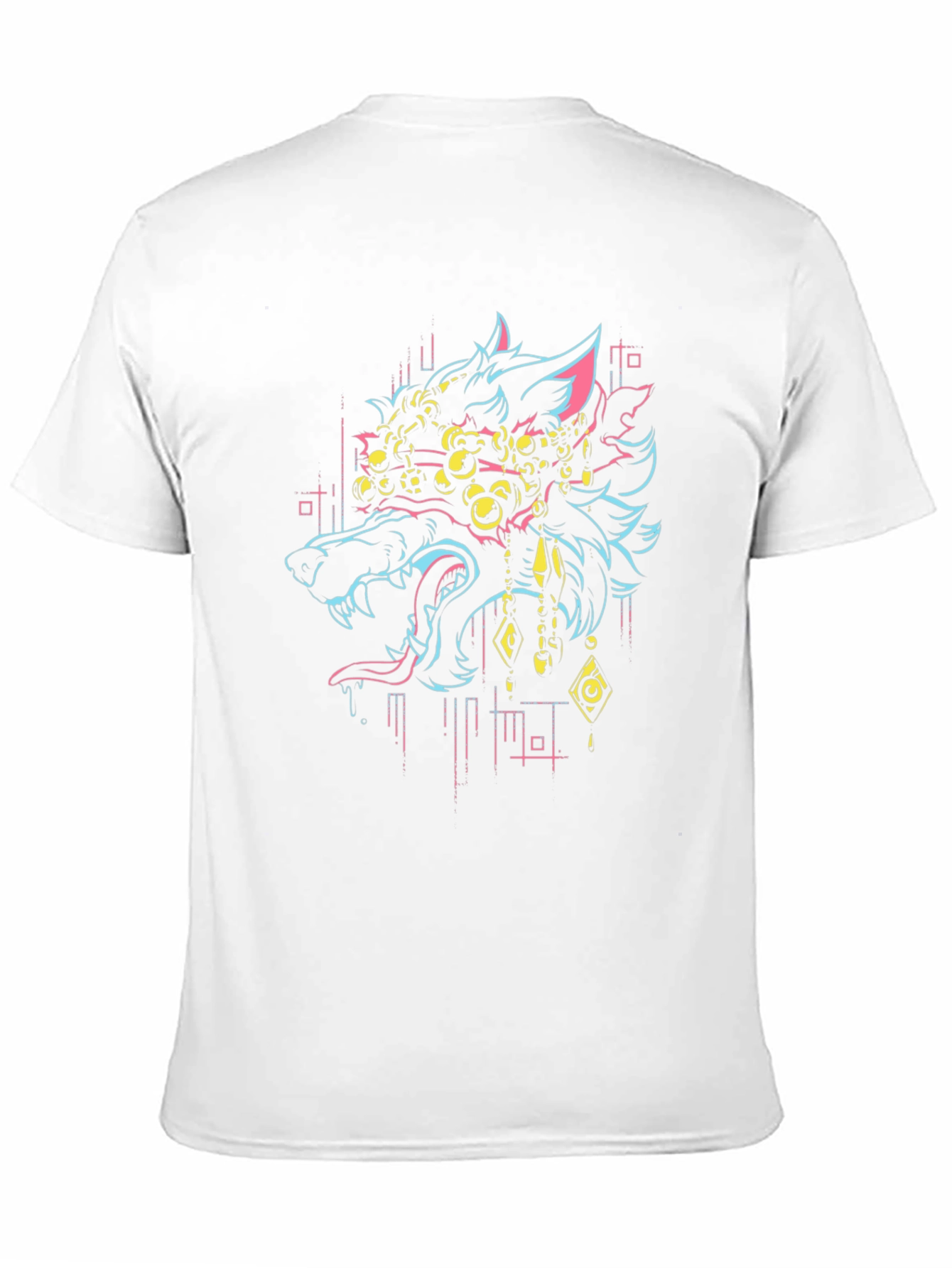 Cyberpunk Wolf Graphic Tee - Mens Black T-Shirt