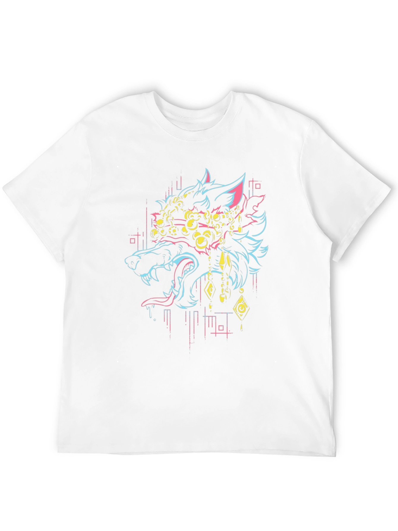 Cyberpunk Wolf Graphic Tee - Mens Black T-Shirt