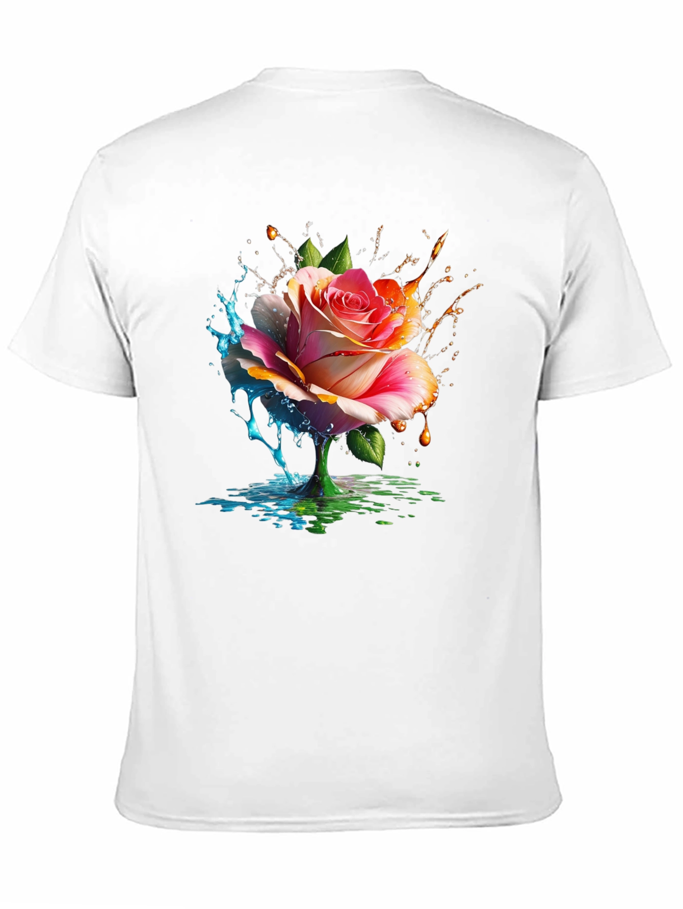 Floral Splash Graphic Tee - Mens Black T-Shirt