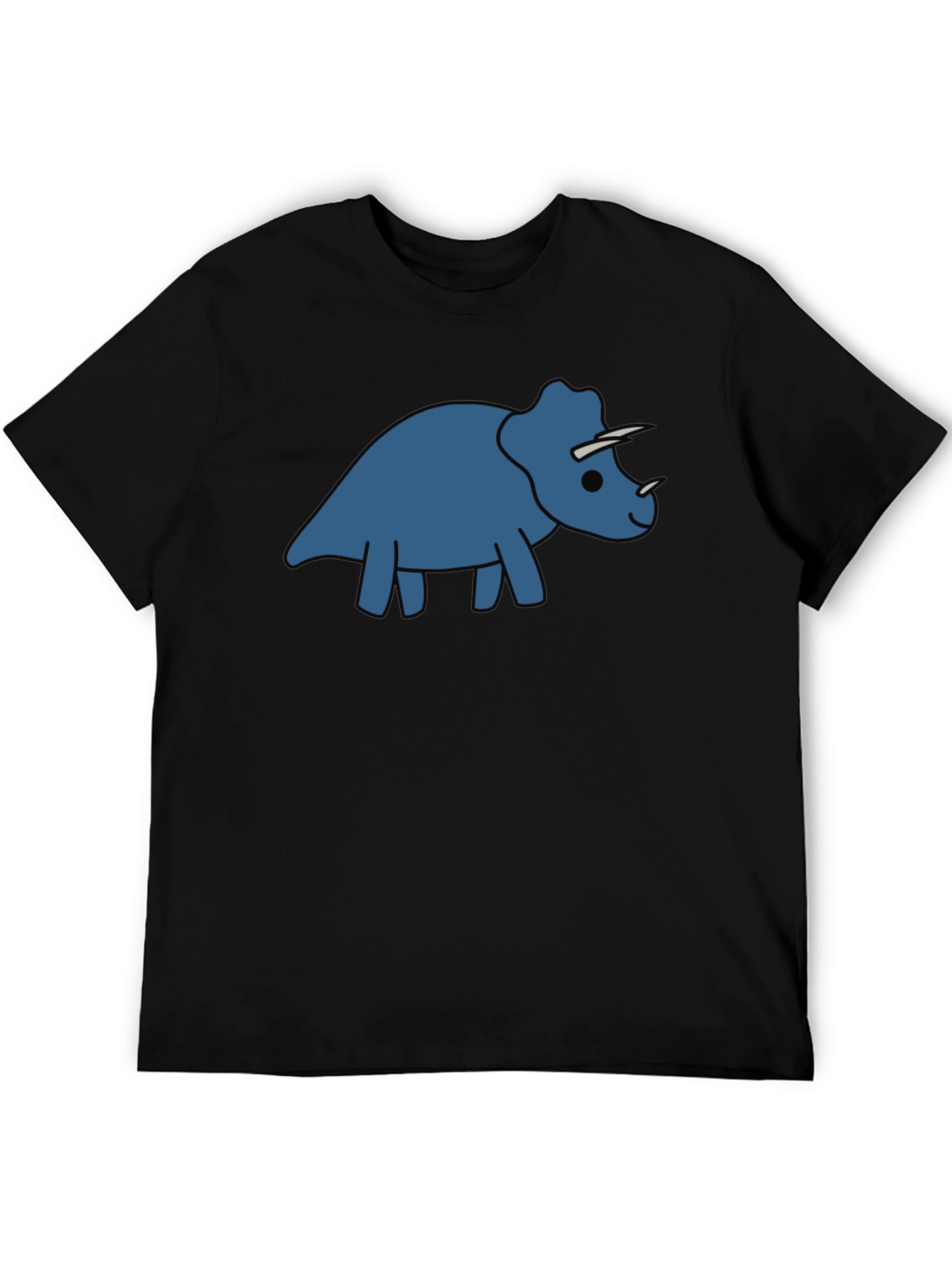 Triceratops Graphic Tee - Black Cotton Comfort