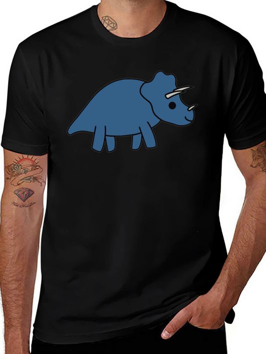 Triceratops Graphic Tee - Black Cotton Comfort