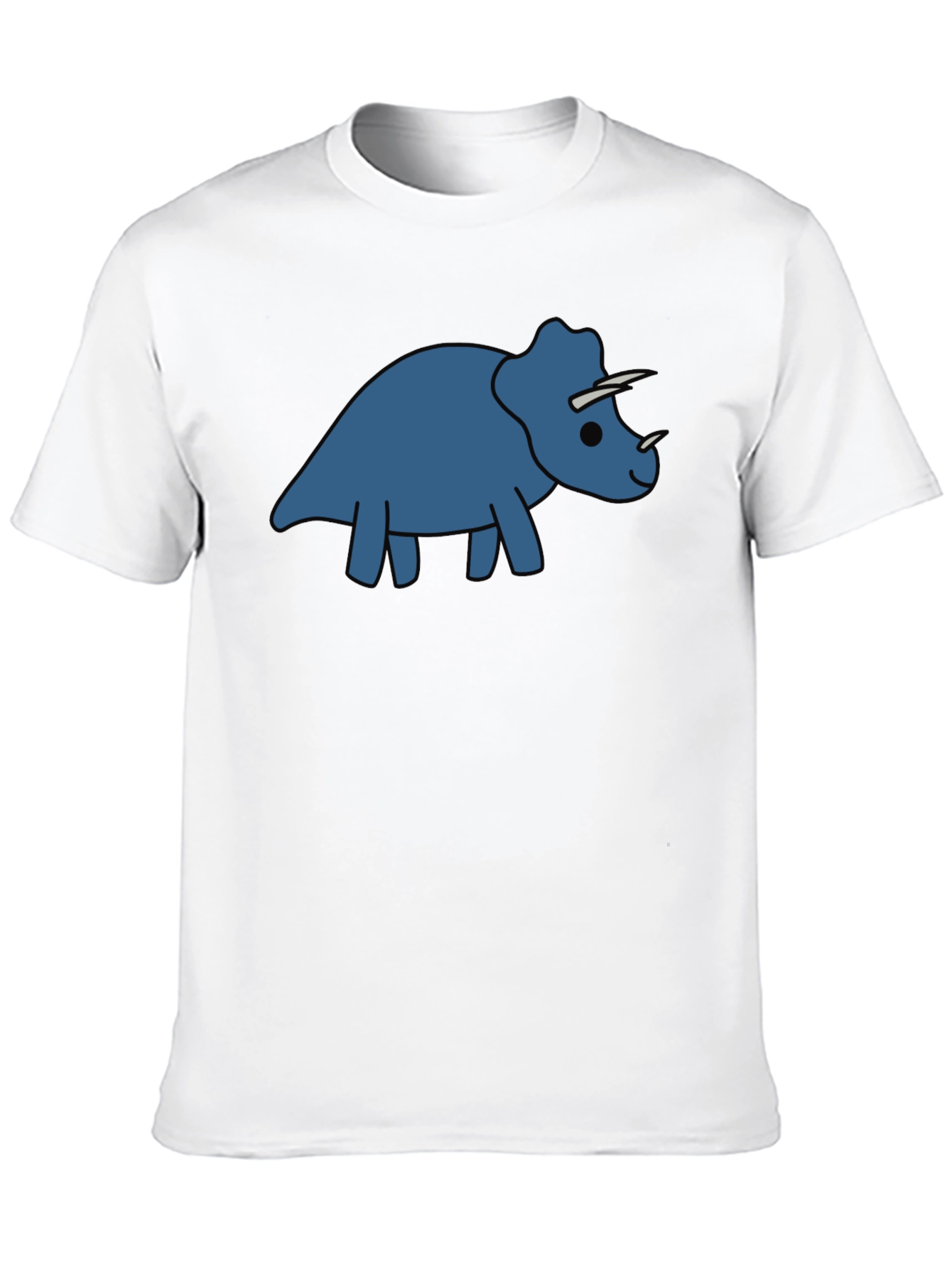 Triceratops Graphic Tee - Black Cotton Comfort