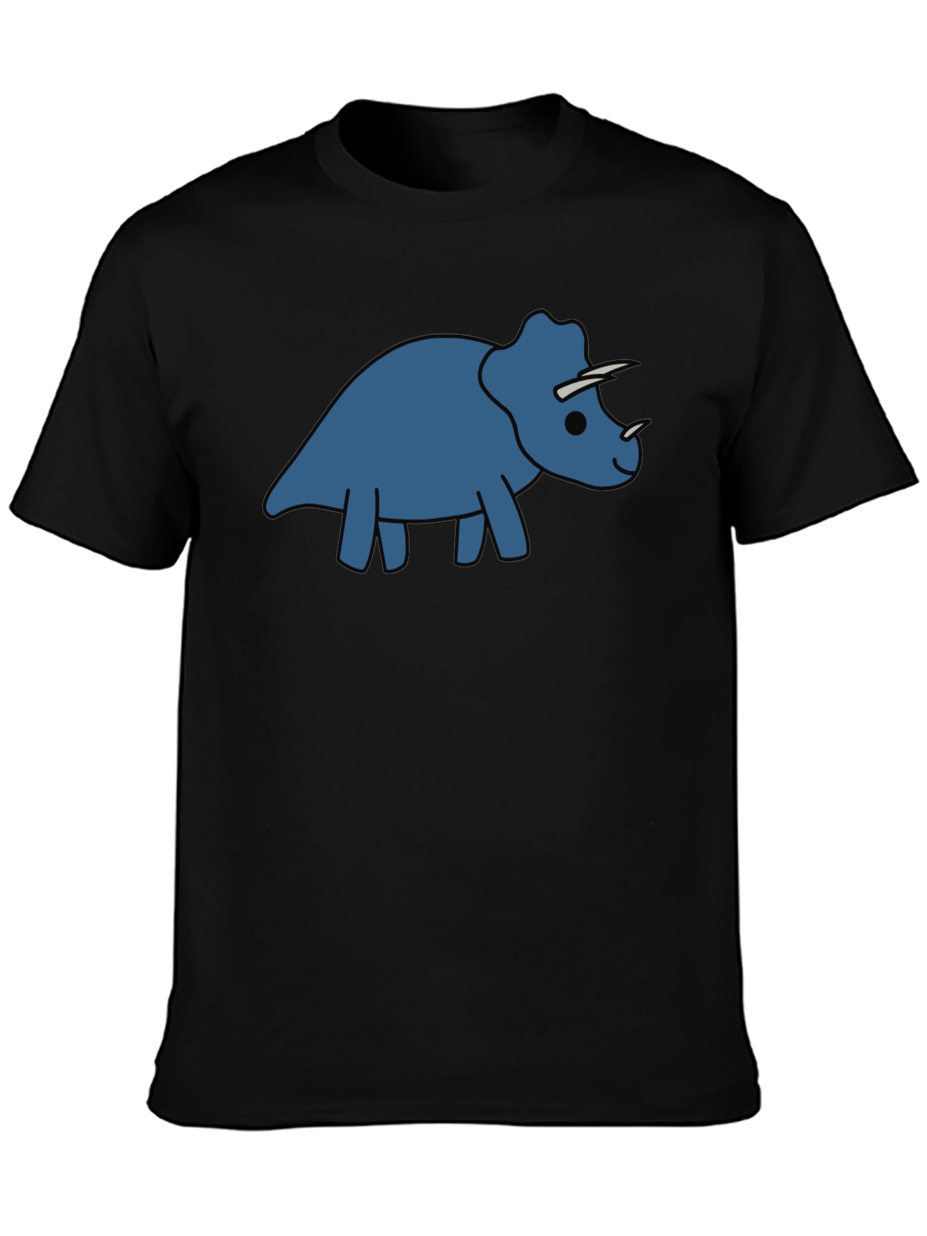 Triceratops Graphic Tee - Black Cotton Comfort