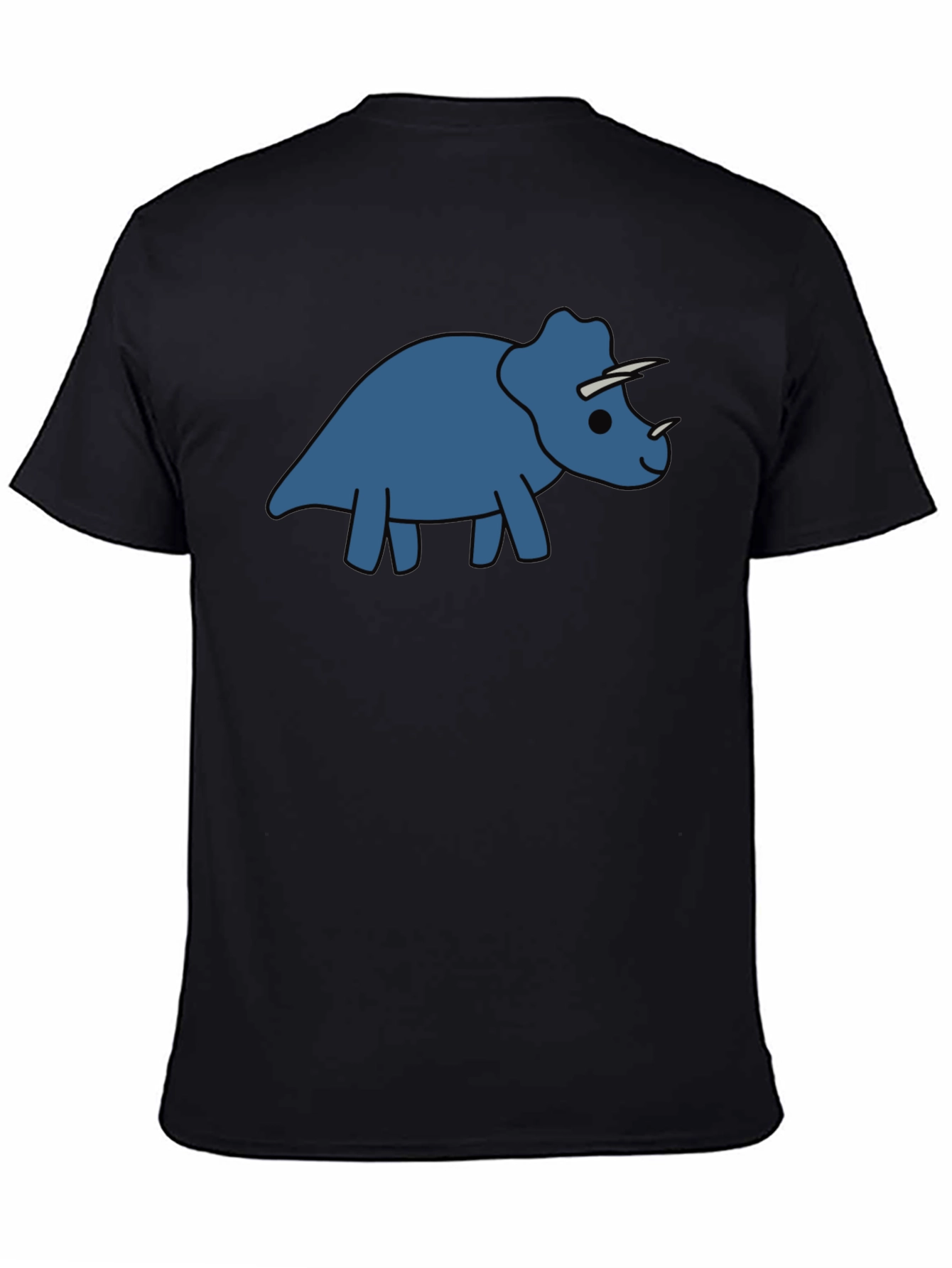 Triceratops Graphic Tee - Black Cotton Comfort