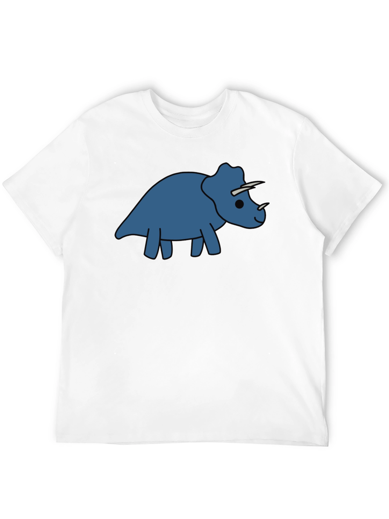 Triceratops Graphic Tee - Black Cotton Comfort