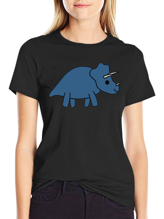 Triceratops Graphic Tee - Black Cotton Comfort