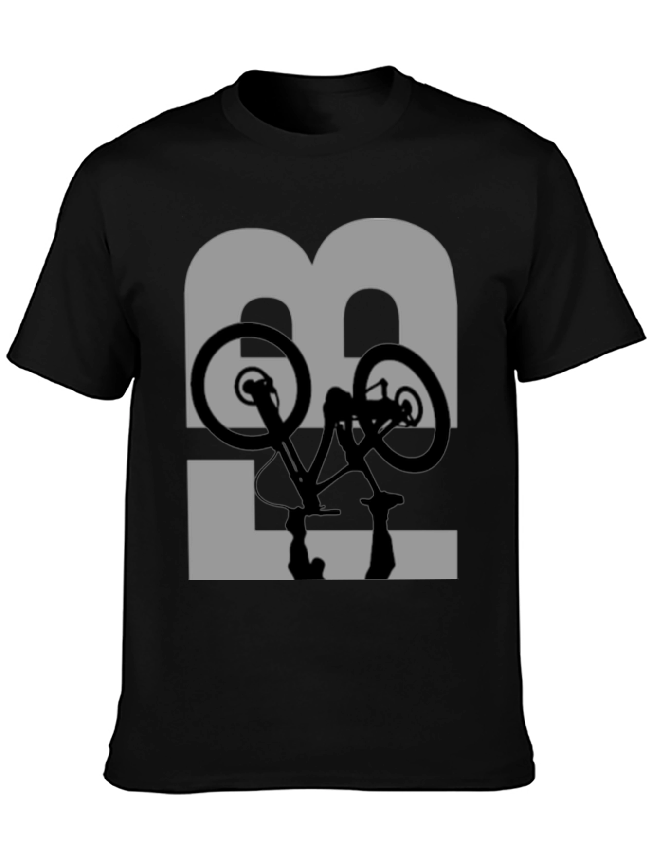 Mountain Bike Silhouette Graphic Tee - Black