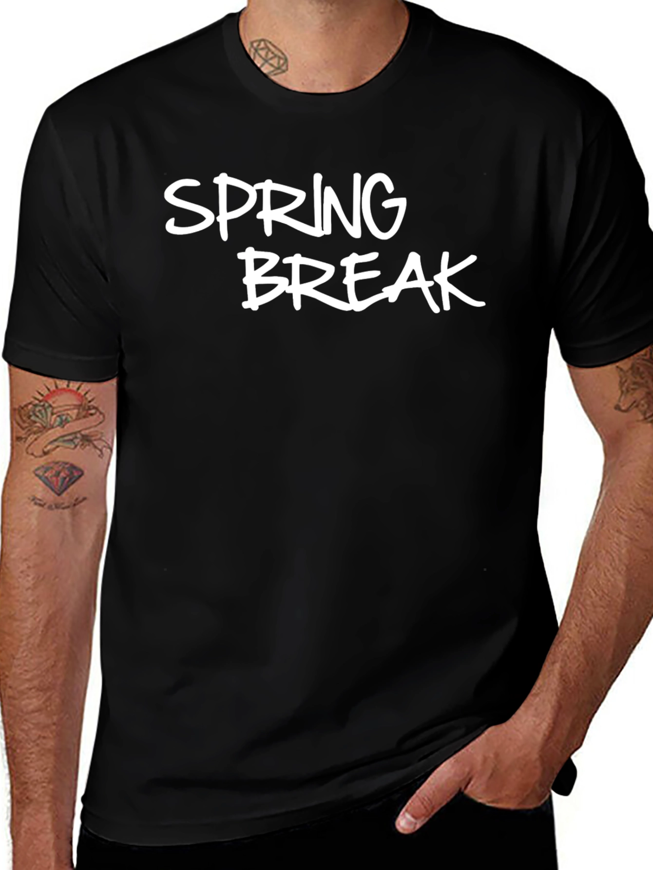 Spring Break Graphic Black T-Shirt