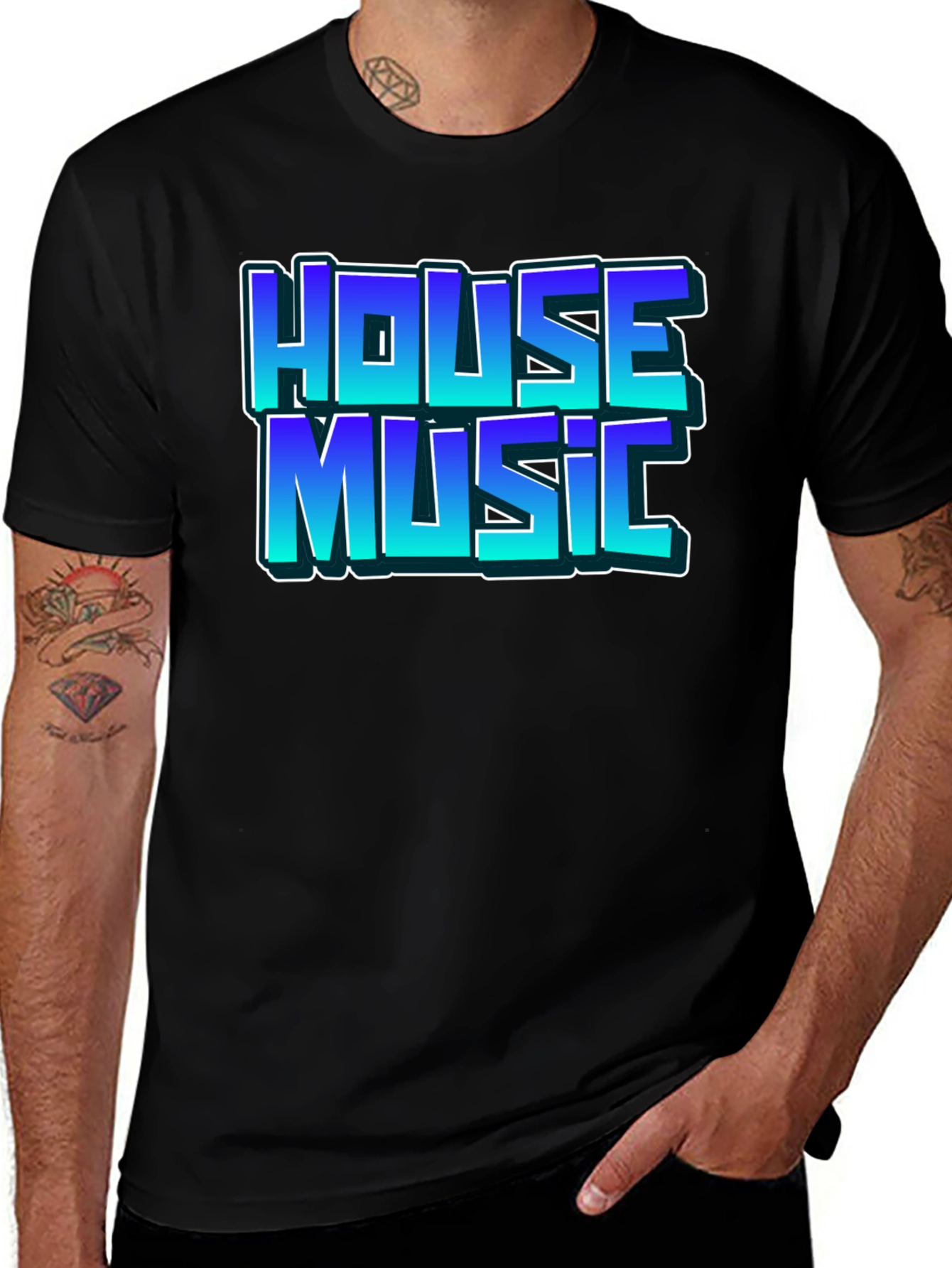 House Music Black T-Shirt