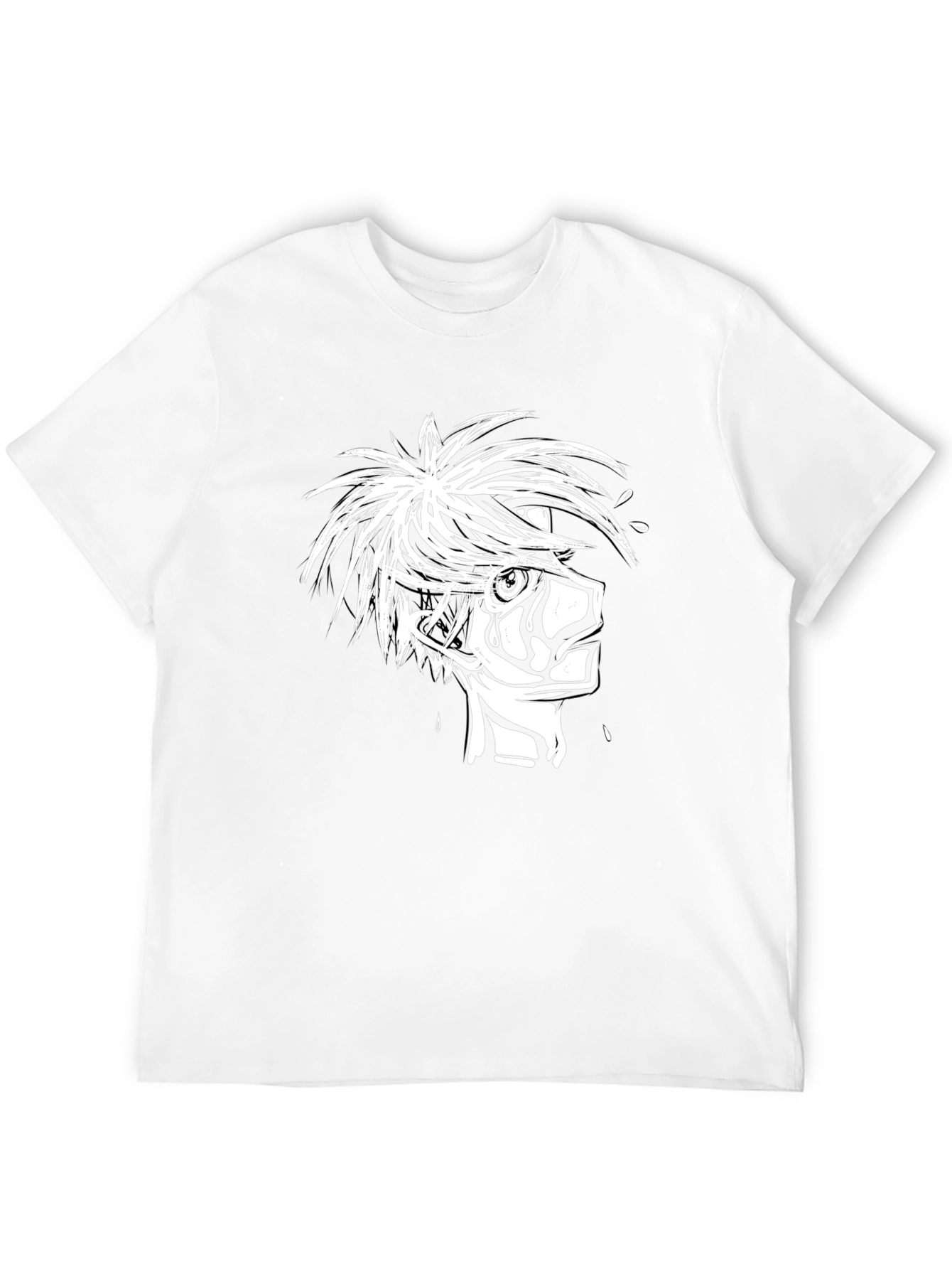 Anime Graphic Print Black T-Shirt