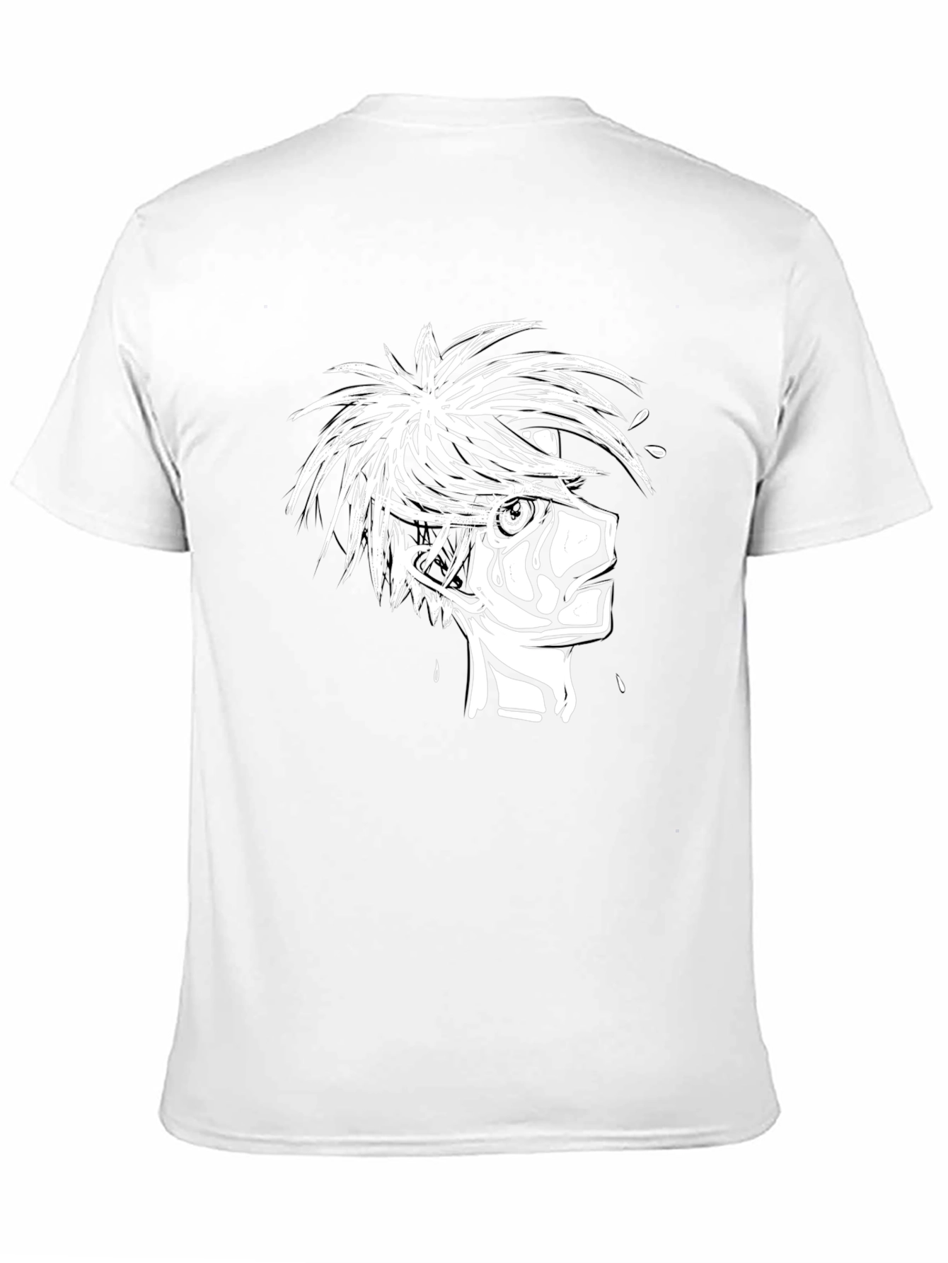 Anime Graphic Print Black T-Shirt