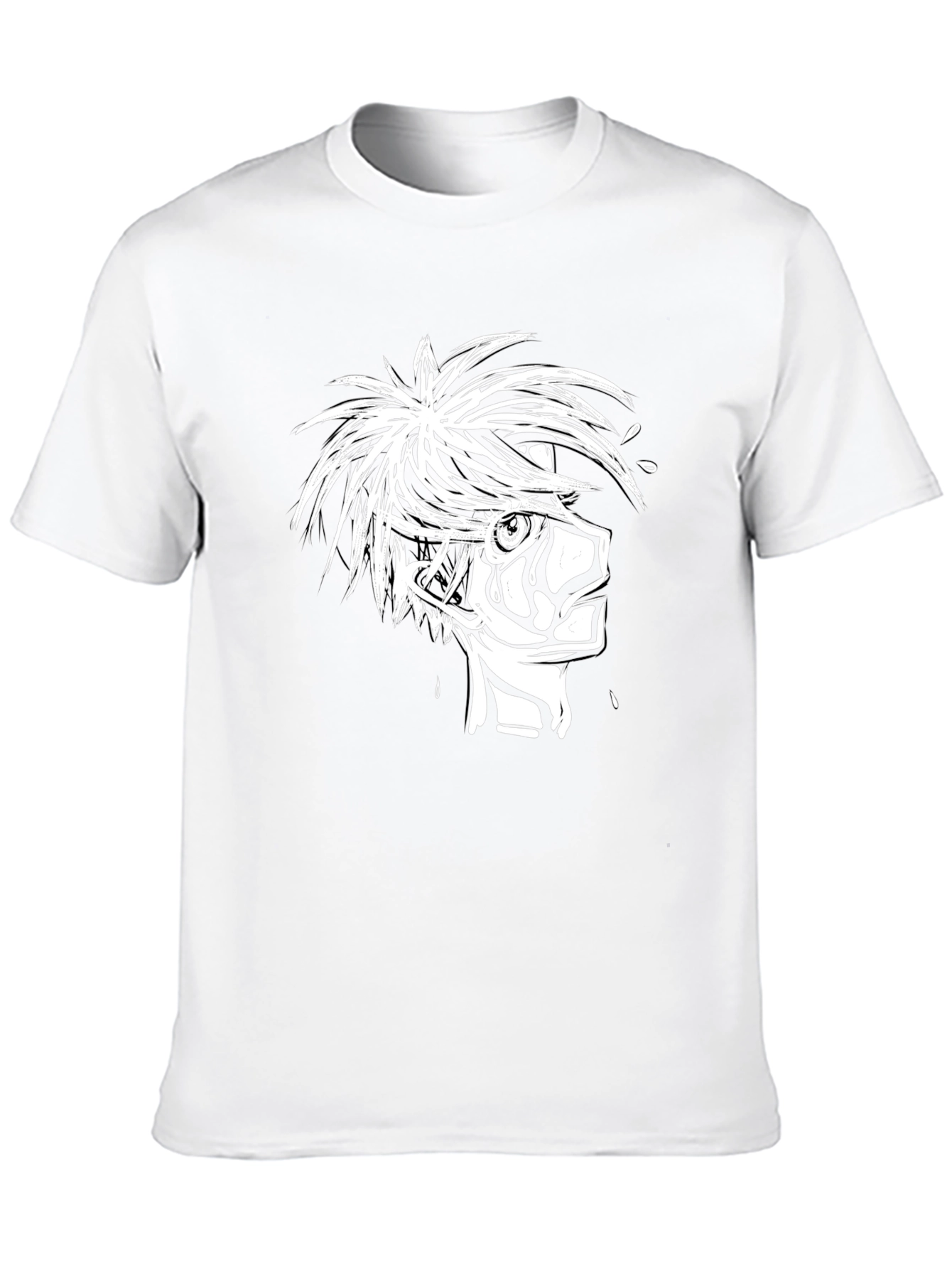 Anime Graphic Print Black T-Shirt