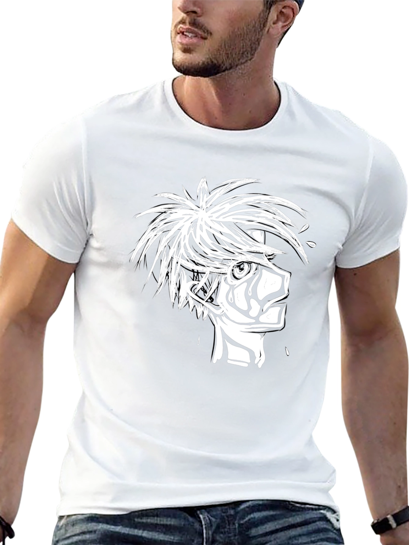 Anime Graphic Print Black T-Shirt