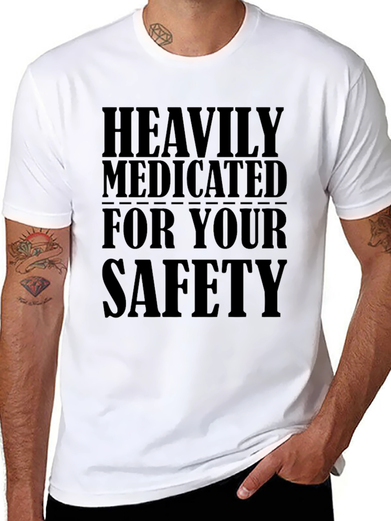 Heavily Medicated For Your Safety Black T-Shirt