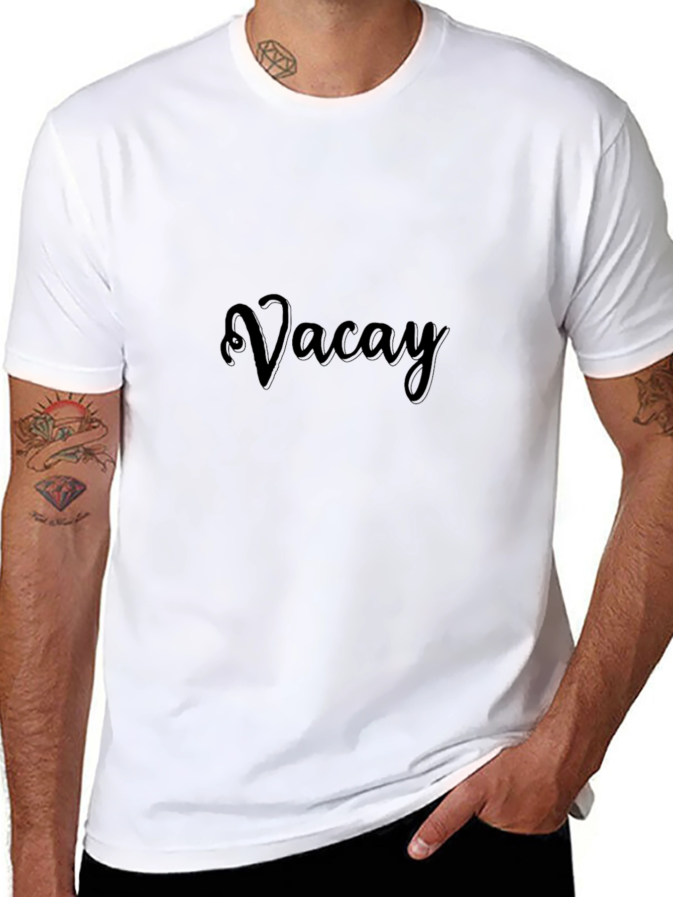 Vacay Black Graphic Tee - Relaxed Style