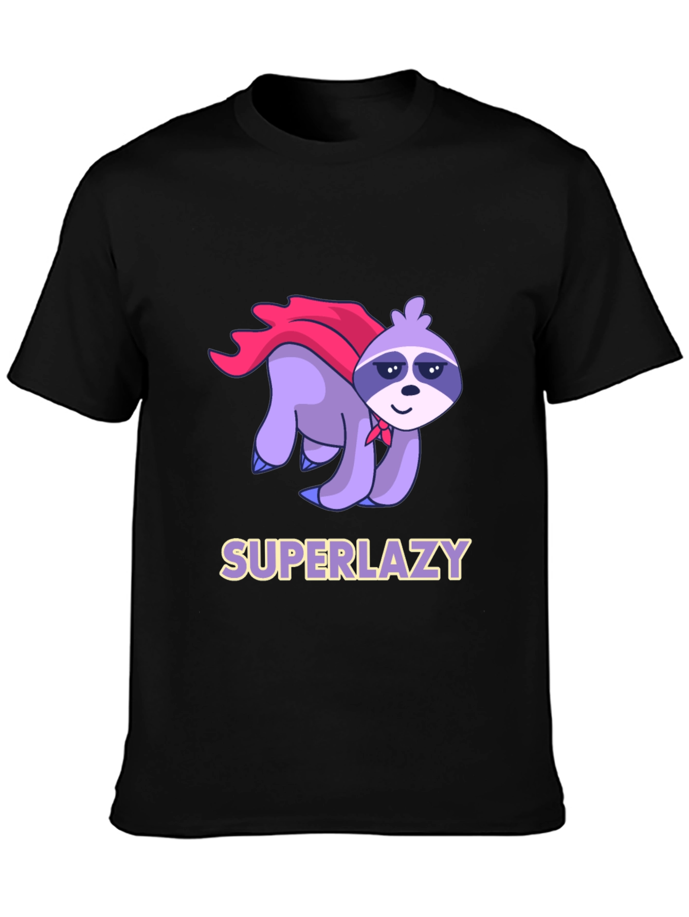 Superlazy Sloth Graphic Tee - Black
