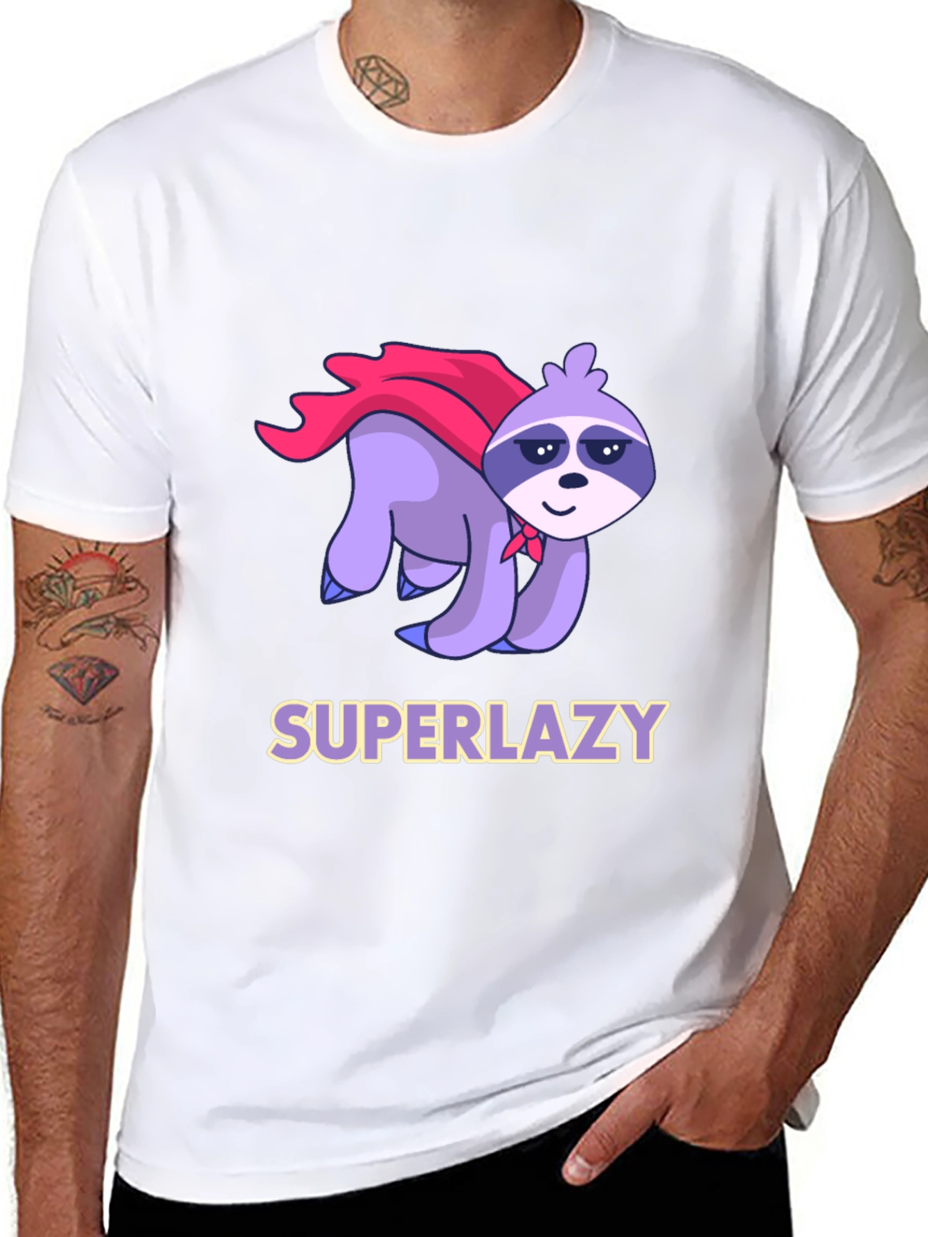 Superlazy Sloth Graphic Tee - Black