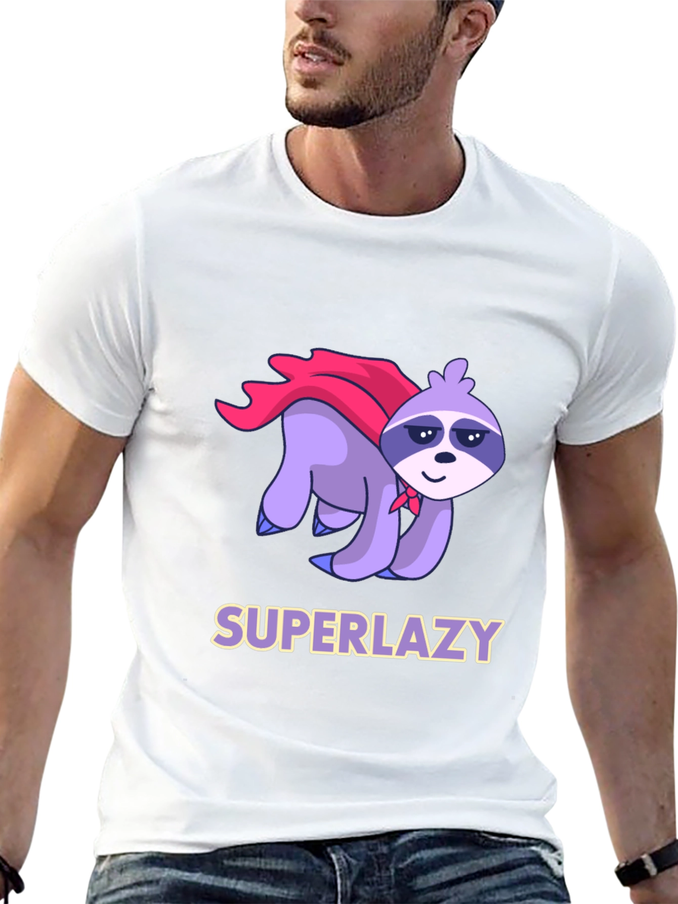Superlazy Sloth Graphic Tee - Black
