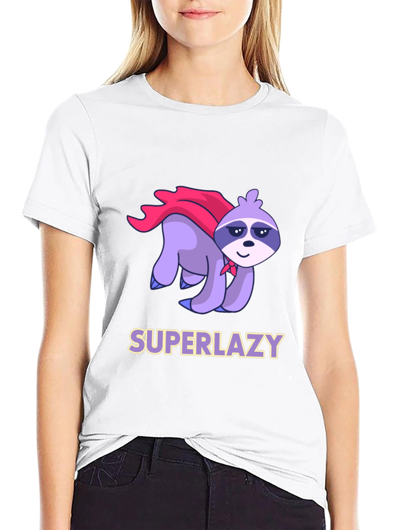 Superlazy Sloth Graphic Tee - Black
