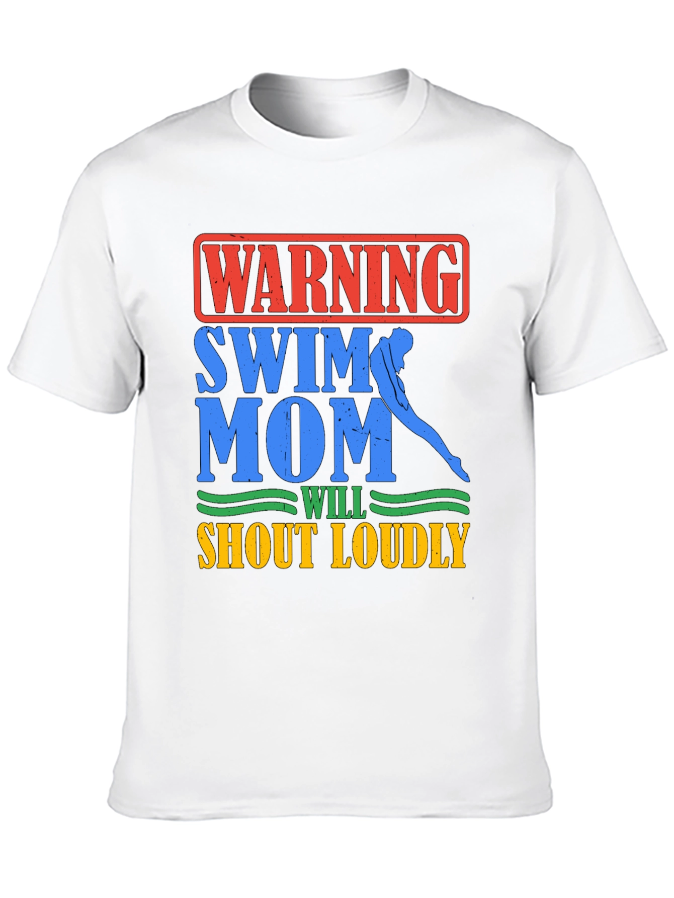 Warning Swim Mom T-Shirt - Loud & Proud Cheerleader