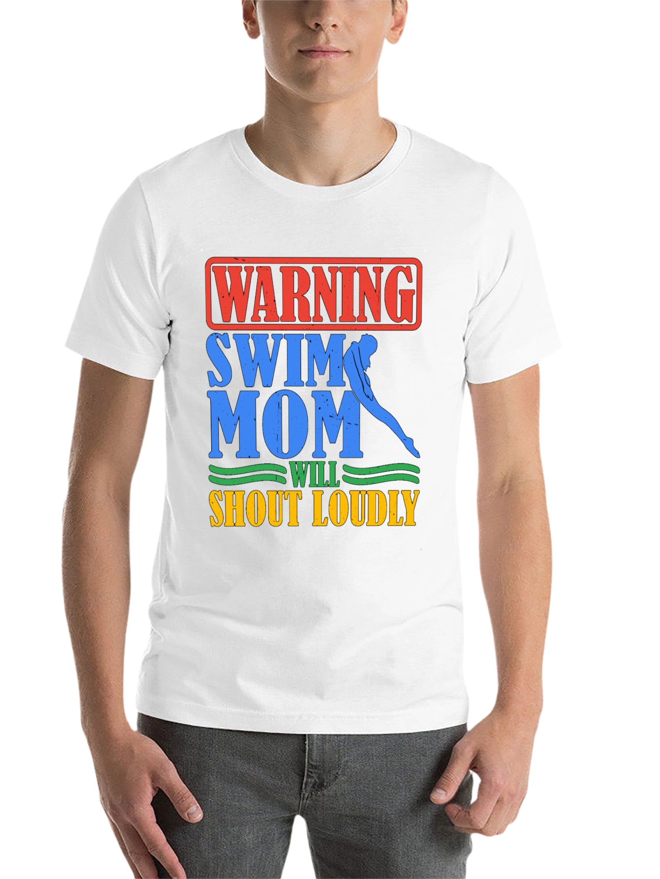 Warning Swim Mom T-Shirt - Loud & Proud Cheerleader
