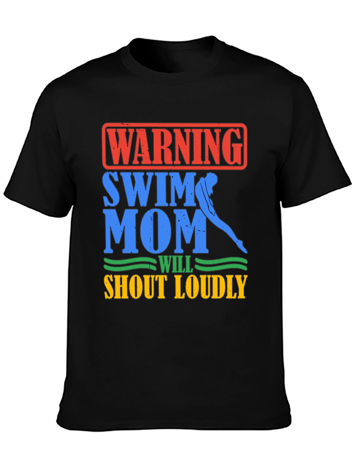 Warning Swim Mom T-Shirt - Loud & Proud Cheerleader