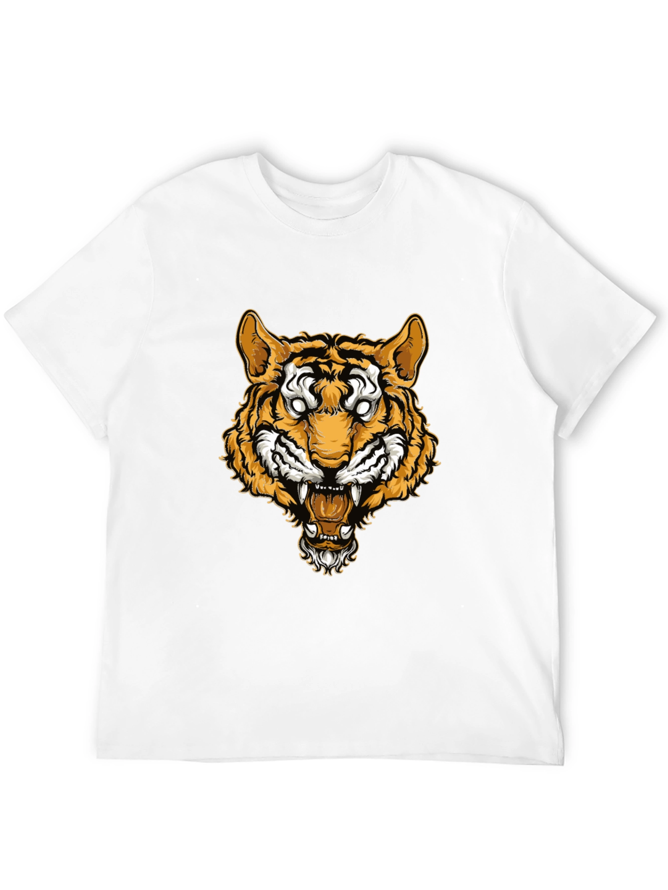 Tiger Graphic Tee - Black Cotton T-Shirt