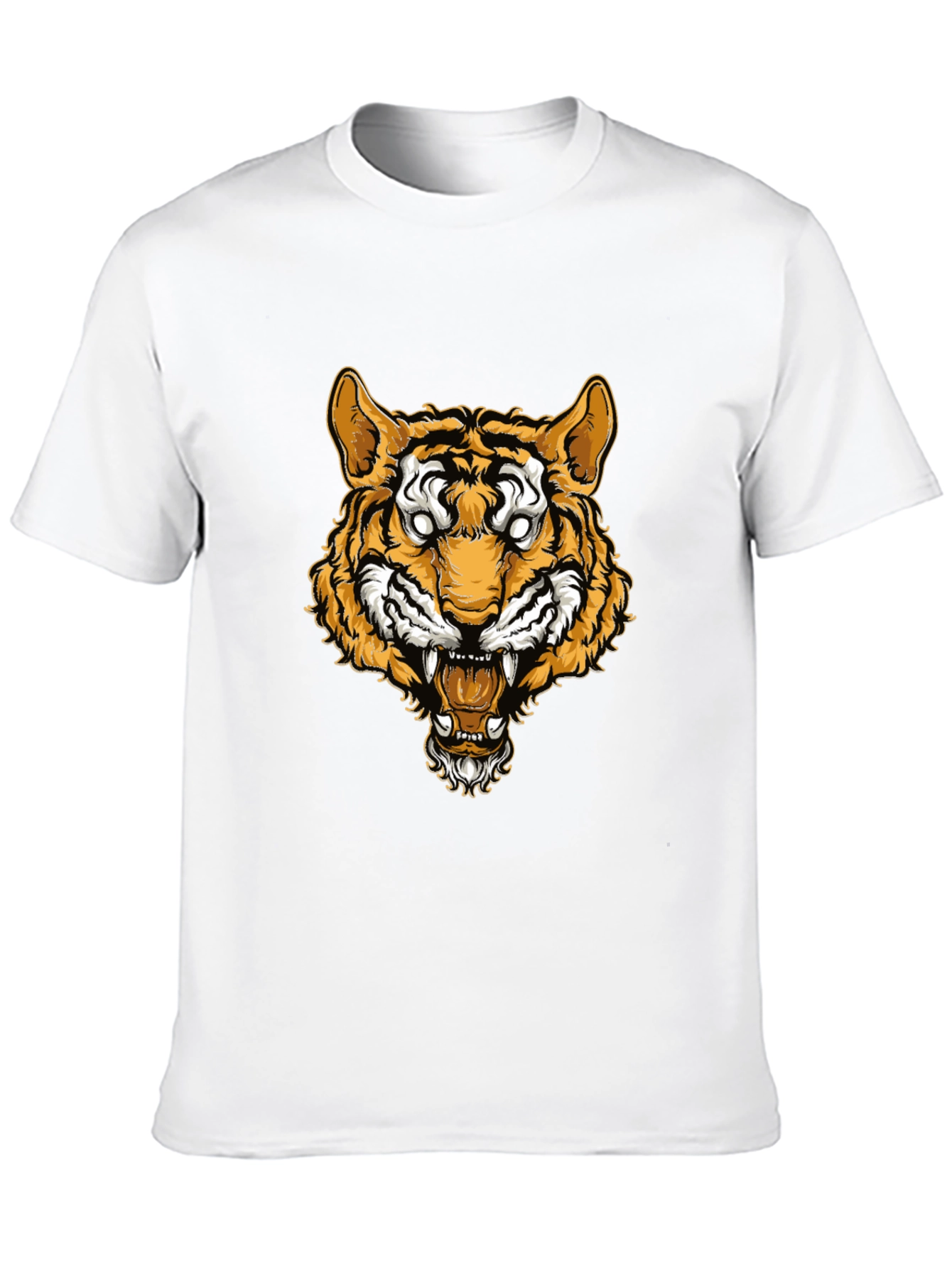 Tiger Graphic Tee - Black Cotton T-Shirt