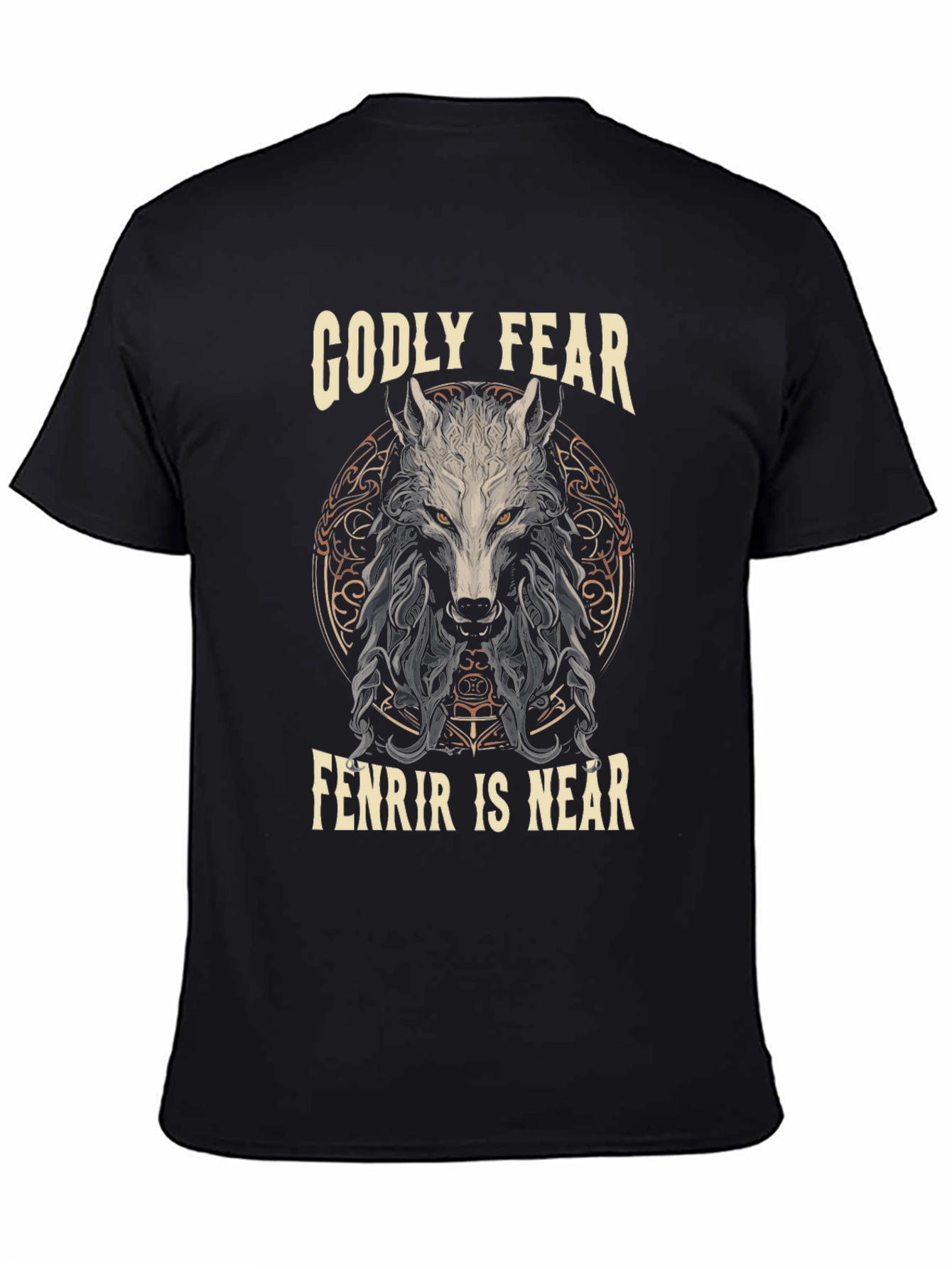 Godly Fear Fenrir Wolf Graphic T-Shirt