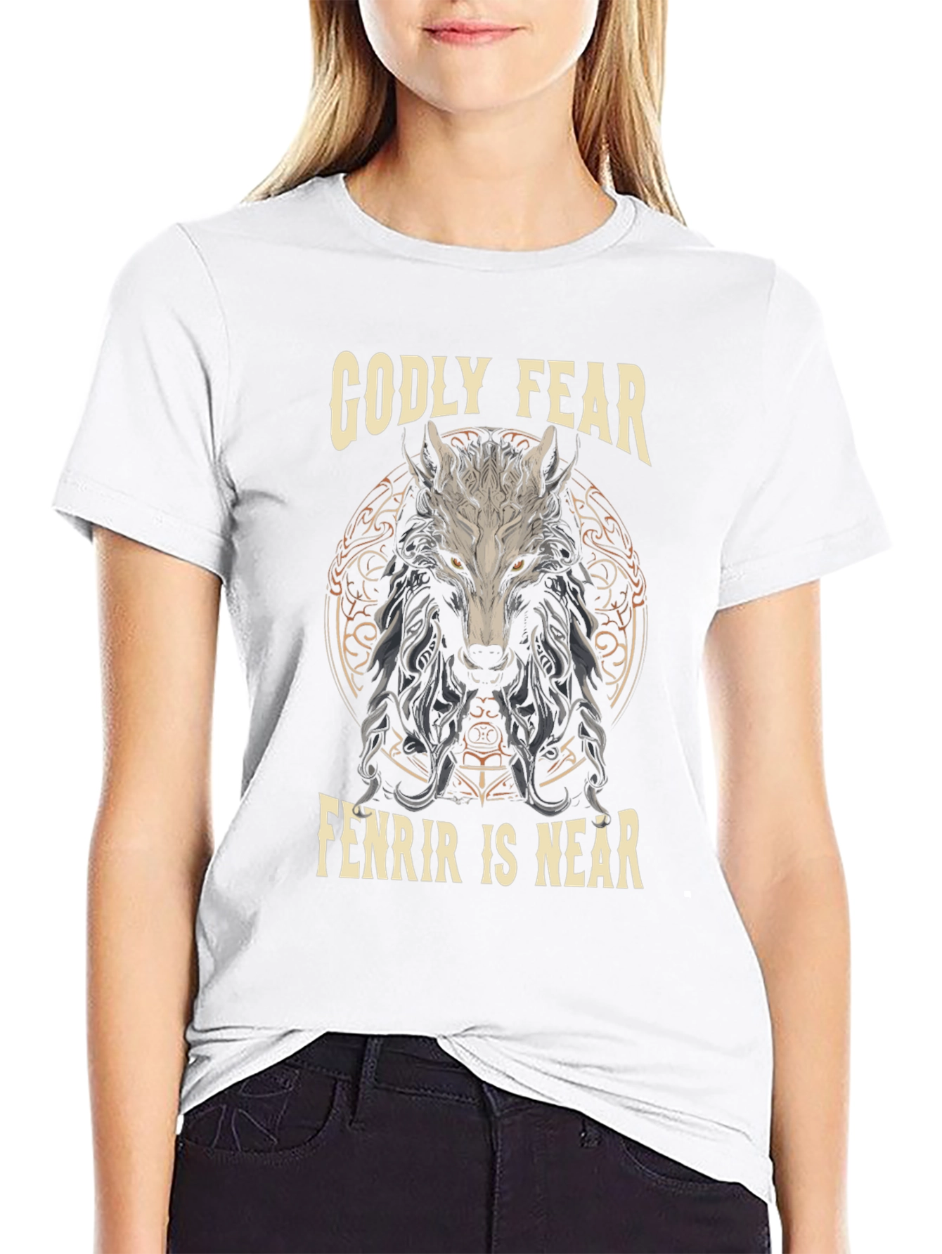 Godly Fear Fenrir Wolf Graphic T-Shirt