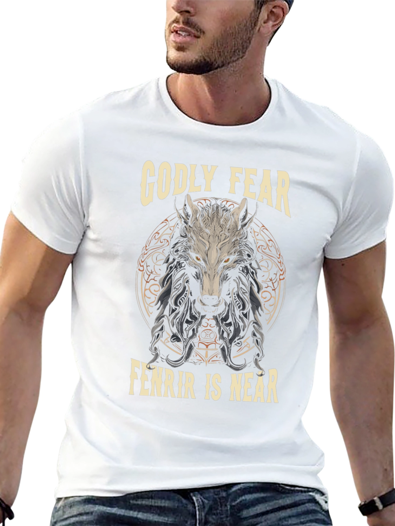 Godly Fear Fenrir Wolf Graphic T-Shirt