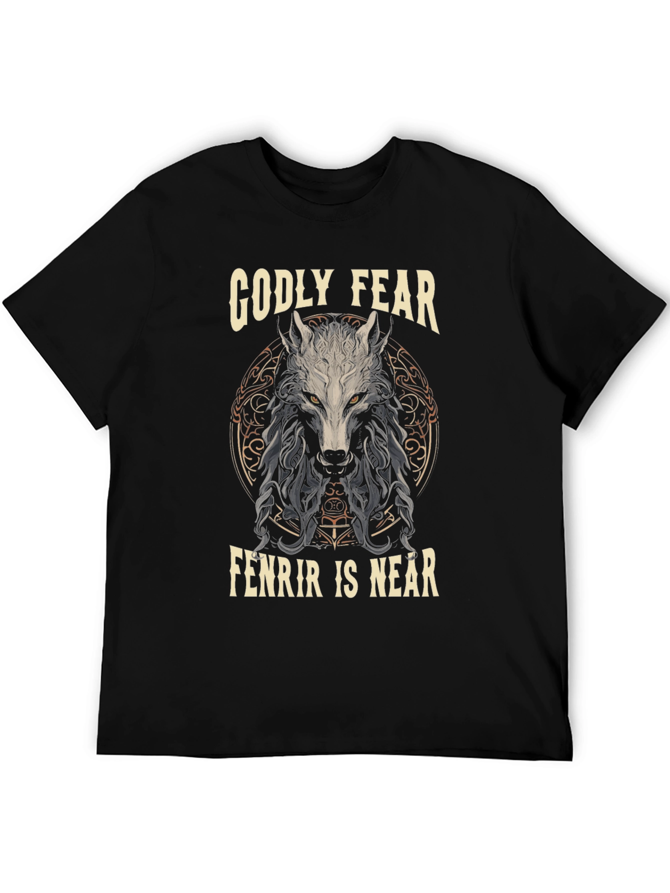 Godly Fear Fenrir Wolf Graphic T-Shirt